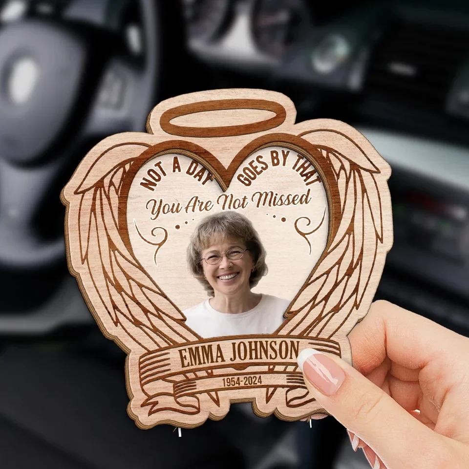 Custom Photo Not A Day Goes By That You Are Not Missed - Memorial Personalized Custom Car Visor Clip - Sympathy Gift For Family Members - Image 3