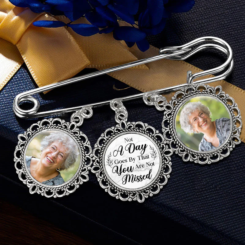 Custom Photo Not A Day Goes By That You Are Not Missed - Memorial Personalized Custom Round Shaped Lapel Pin, Brooch - Sympathy Gift For Family Members - Image 3