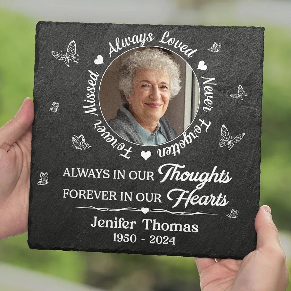 Custom Photo Not A Day Goes By That You Are Not Missed - Memorial Personalized Custom Square Shaped Memorial Stone - Sympathy Gift For Family Members - Image 6