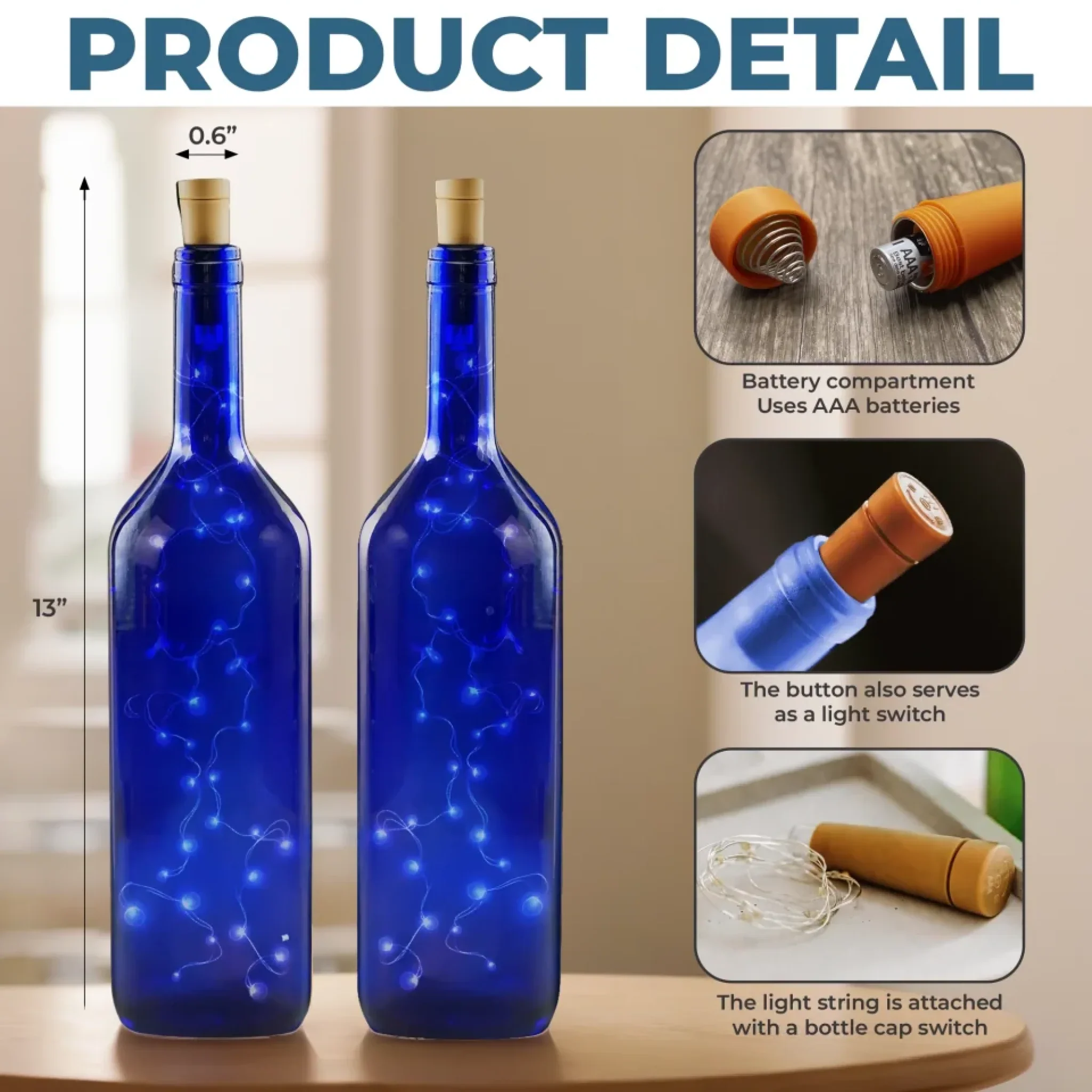 Custom Photo Not A Day Goes By That You're Not Missed - Memorial Personalized Custom Blue Bottle Lamp - Sympathy Gift For Pet Owners, Pet Lovers - Image 5