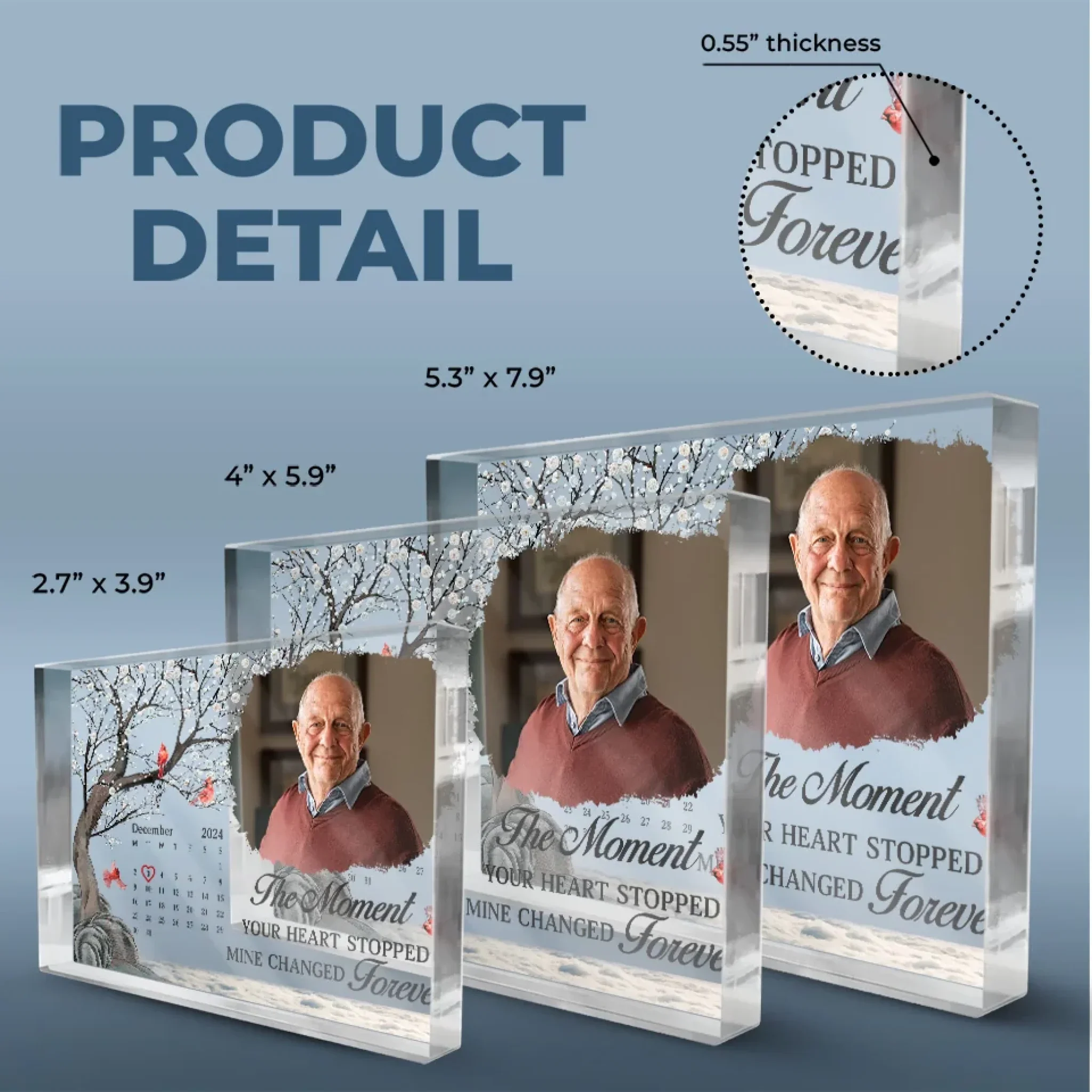 Custom Photo One Day, We’ll Meet Again In His Light - Memorial Personalized Custom Rectangle Shaped Acrylic Plaque - Sympathy Gift For Family Members - Image 5