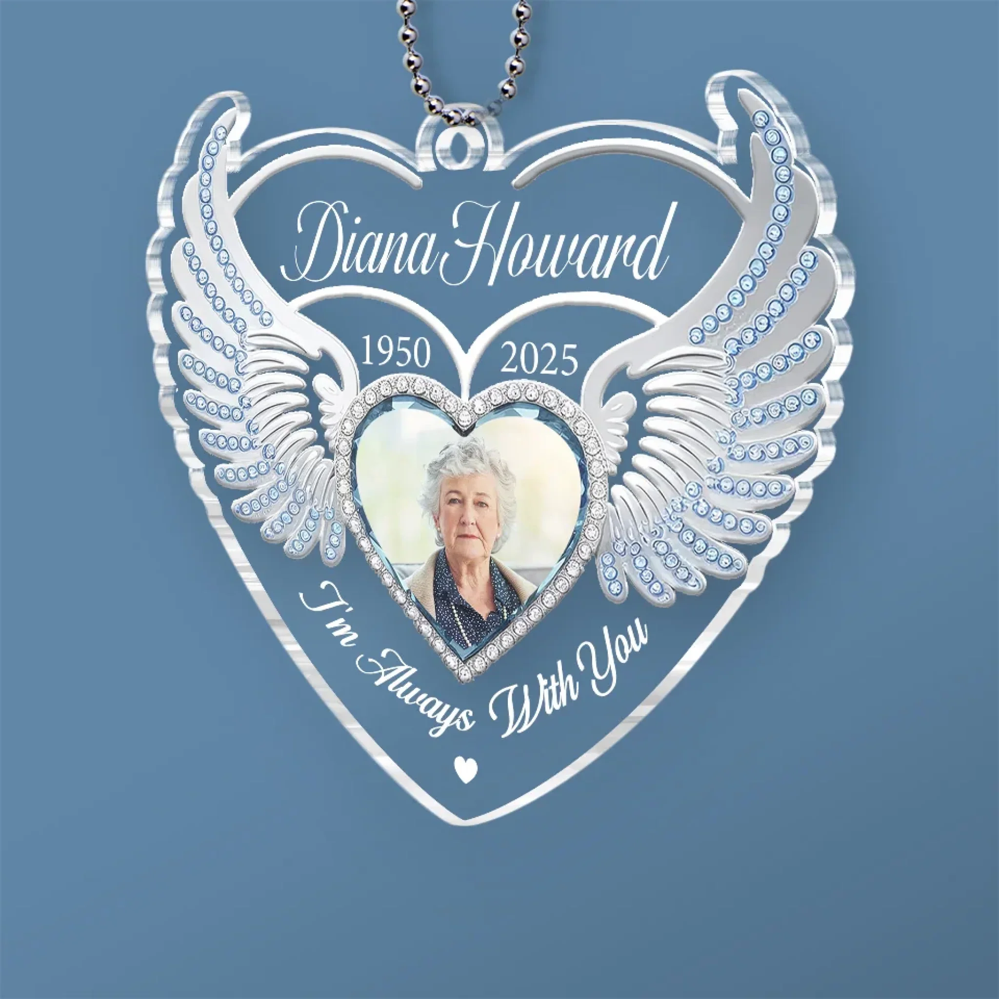Custom Photo One Day With You, Forever With You - Memorial Personalized Custom Car Ornament - Acrylic Custom Shaped - Sympathy Gift For Family Members - Image 3
