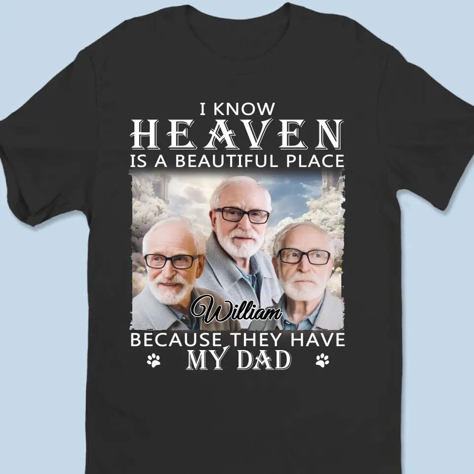 Custom Photo Our Dad Will Be In Our Hearts Forever - Memorial Personalized Custom Unisex T-shirt, Hoodie, Sweatshirt - Sympathy Gift For Family Members - Image 2