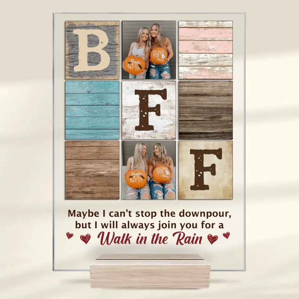 Custom Photo Our Friendship Is Endless - Bestie Personalized Custom Rectangle Shaped Acrylic Plaque - Gift For Best Friends, BFF, Sisters - Image 2