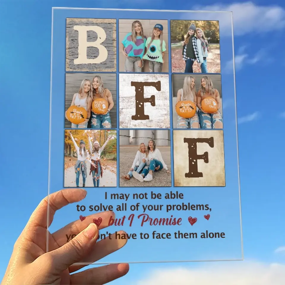 Custom Photo Our Friendship Is Endless - Bestie Personalized Custom Rectangle Shaped Acrylic Plaque - Gift For Best Friends, BFF, Sisters - Image 3