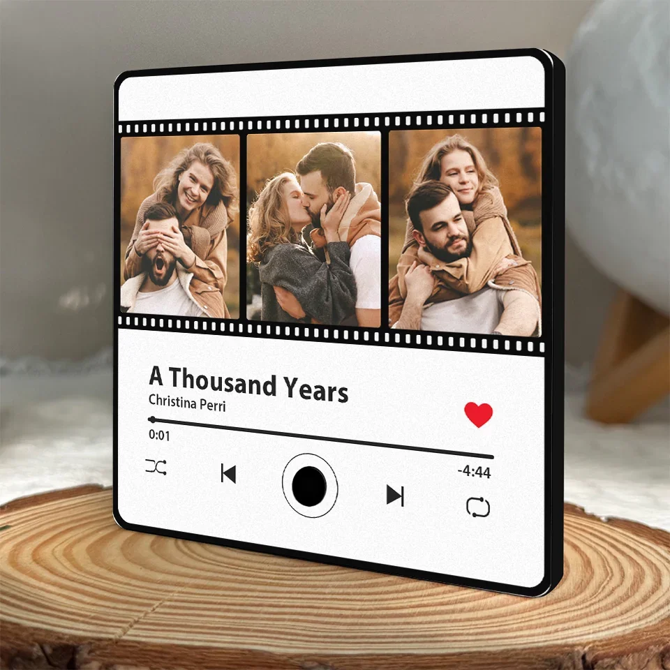 Custom Photo Our Hearts Speak The Same Language - Couple Personalized Custom Music Fridge Magnet That Can Play Songs - Gift For Husband Wife, Anniversary - Image 4
