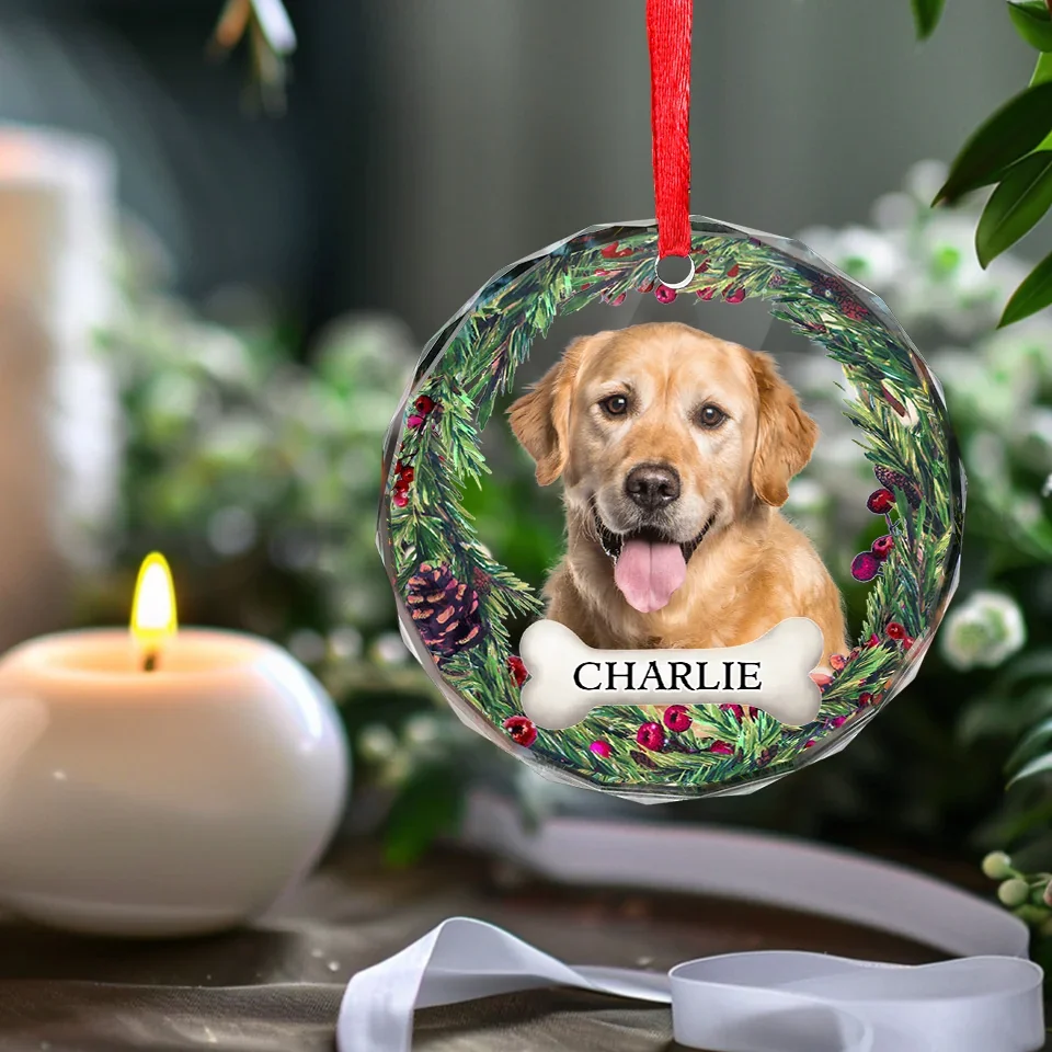 Custom Photo Our Perfect Companions Never Have Fewer Than Four Feet - Memorial Personalized Custom Circle Glass Ornament - Christmas Gift, Sympathy Gift For Pet Owners, Pet Lovers - Image 4