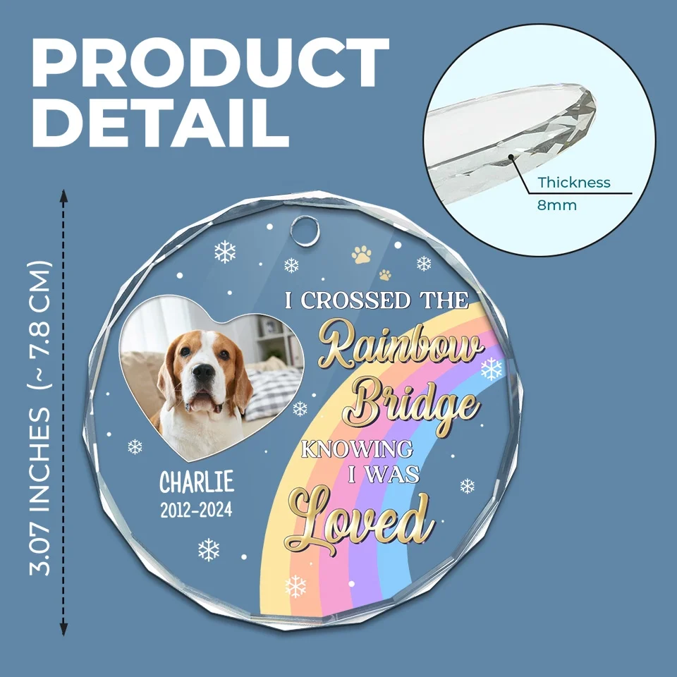 Custom Photo Our Time Together Was A Gift I Cherish - Memorial Personalized Custom Circle Glass Ornament - Sympathy Gift, Christmas Gift For Pet Owners, Pet Lovers - Image 4