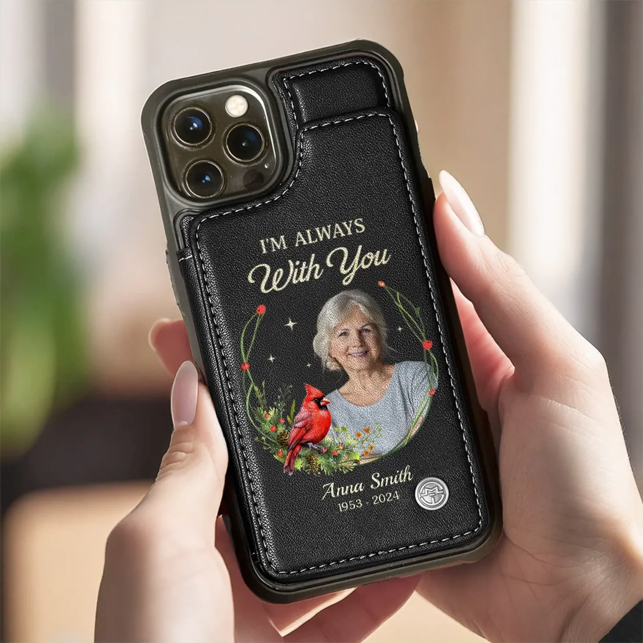 Custom Photo Parted For Now, But Not Forever - Memorial Personalized Custom Leather Flip Wallet Phone Case - Sympathy Gift For Family Members - Image 6