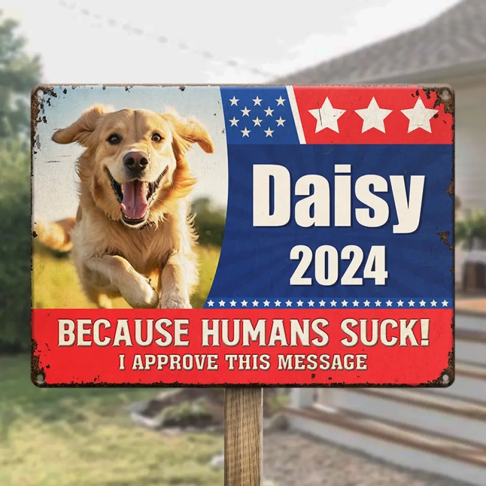 Custom Photo Paws At The Polls - Dog & Cat Personalized Custom Home Decor Metal Sign - House Warming Gift For Pet Owners, Pet Lovers - Image 4