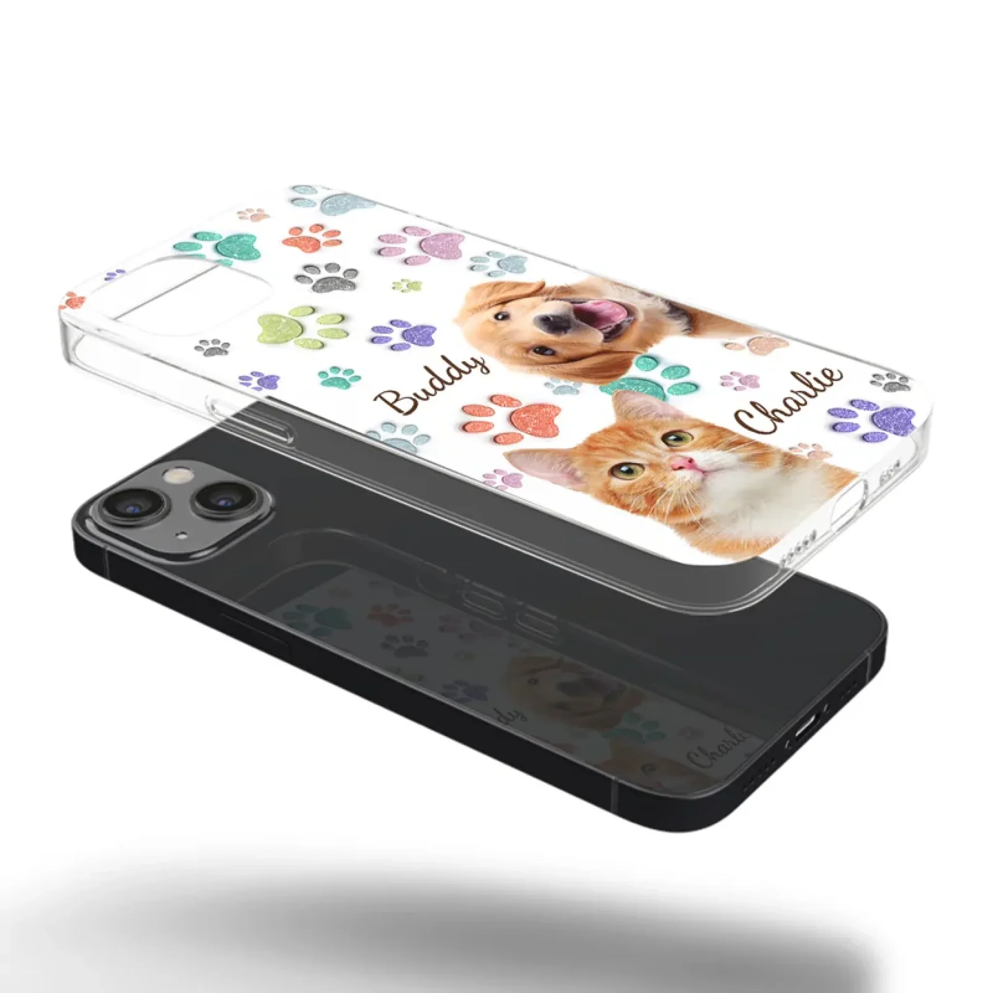 Custom Photo Pawsitively In Love - Dog & Cat Personalized Custom 3D Inflated Effect Printed Clear Phone Case - Gift For Pet Owners, Pet Lovers - Image 33