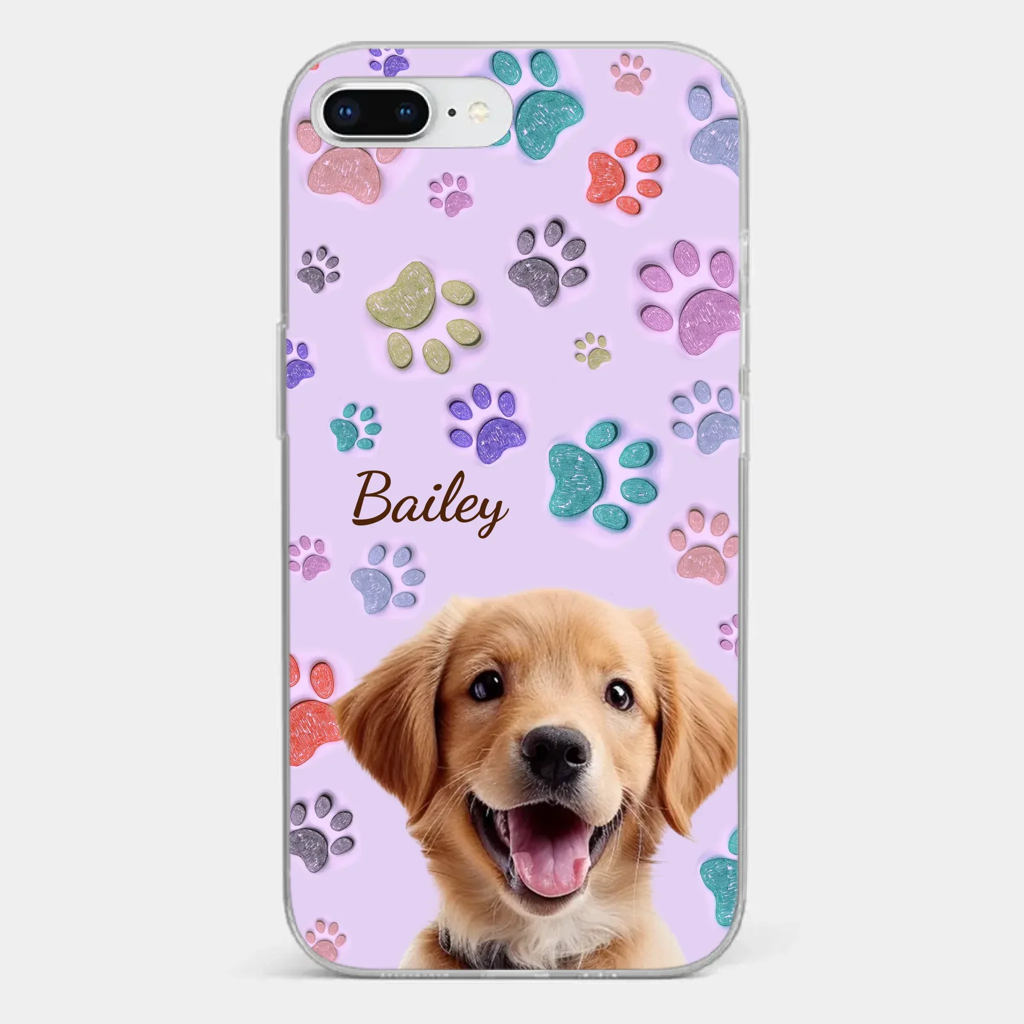 Custom Photo Pawsitively In Love - Dog & Cat Personalized Custom 3D Inflated Effect Printed Clear Phone Case - Gift For Pet Owners, Pet Lovers - Image 5