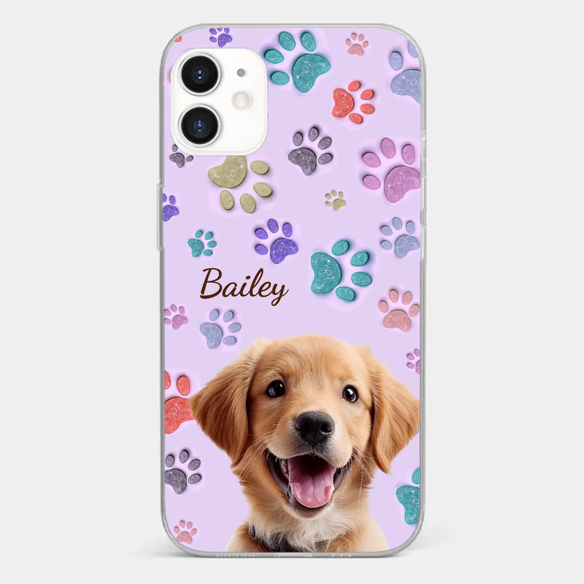 Custom Photo Pawsitively In Love - Dog & Cat Personalized Custom 3D Inflated Effect Printed Clear Phone Case - Gift For Pet Owners, Pet Lovers - Image 6