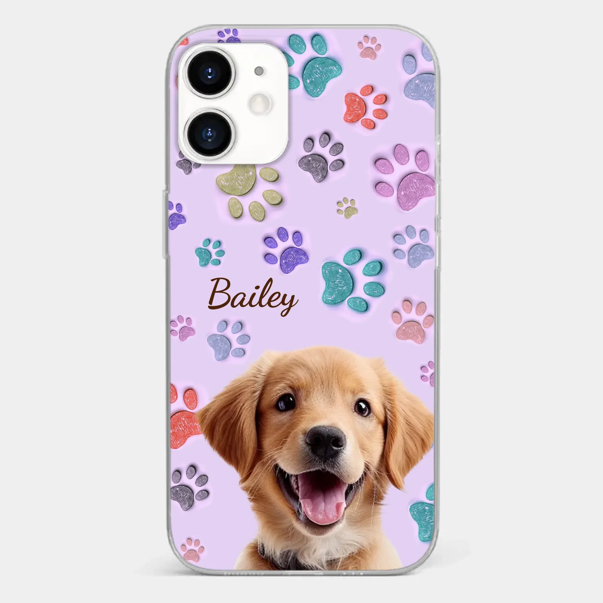 Custom Photo Pawsitively In Love - Dog & Cat Personalized Custom 3D Inflated Effect Printed Clear Phone Case - Gift For Pet Owners, Pet Lovers - Image 9