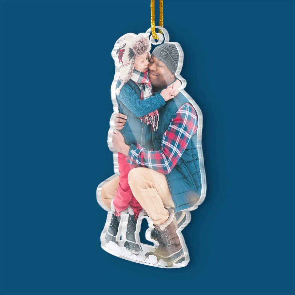 Custom Photo Perfect For Hanging On The Tree And Cherishing Memories Together - Family Personalized Custom Ornament - Acrylic Custom Shaped - Christmas Gift For Dad - Image 3
