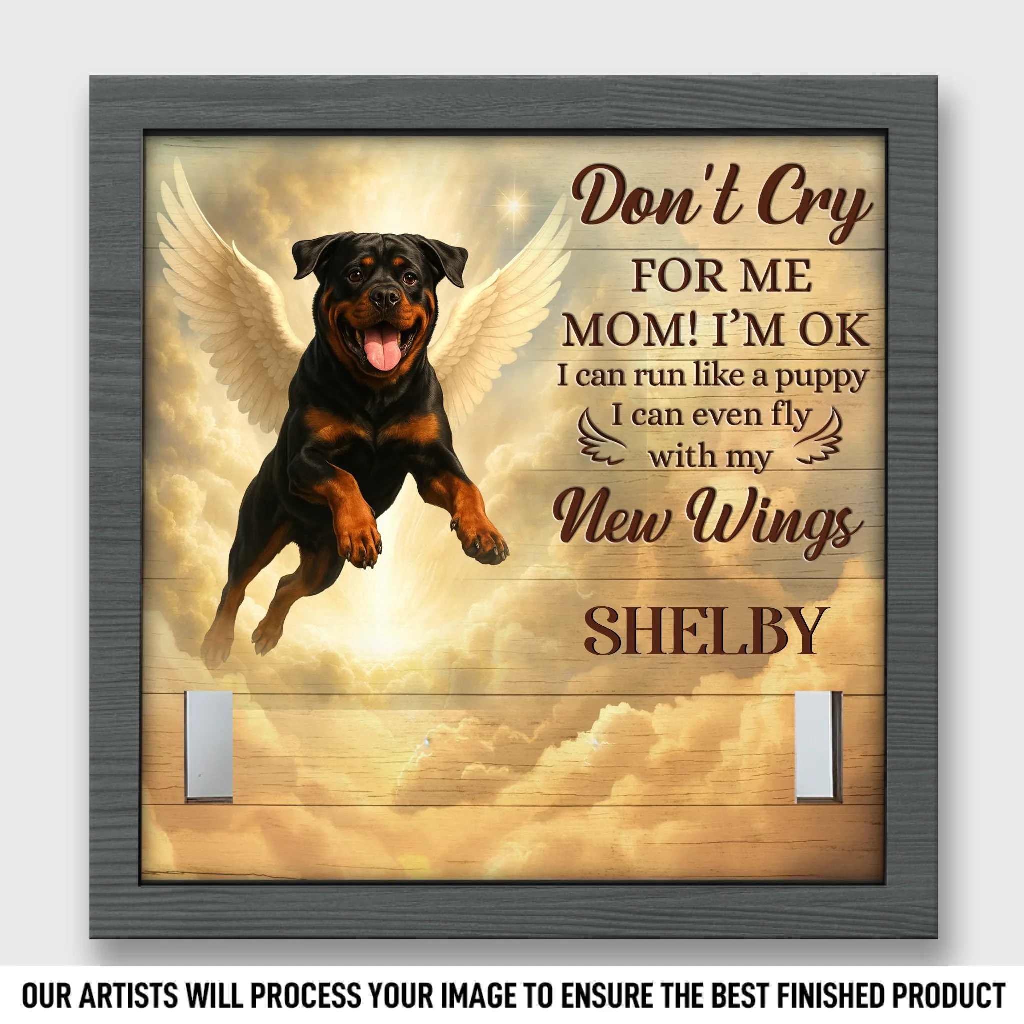 Custom Photo Pet Loss Sign, Collar Frame - Personalized Pet Memorial Sympathy Gifts For Dogs - My Spirit Soars Above - Image 2