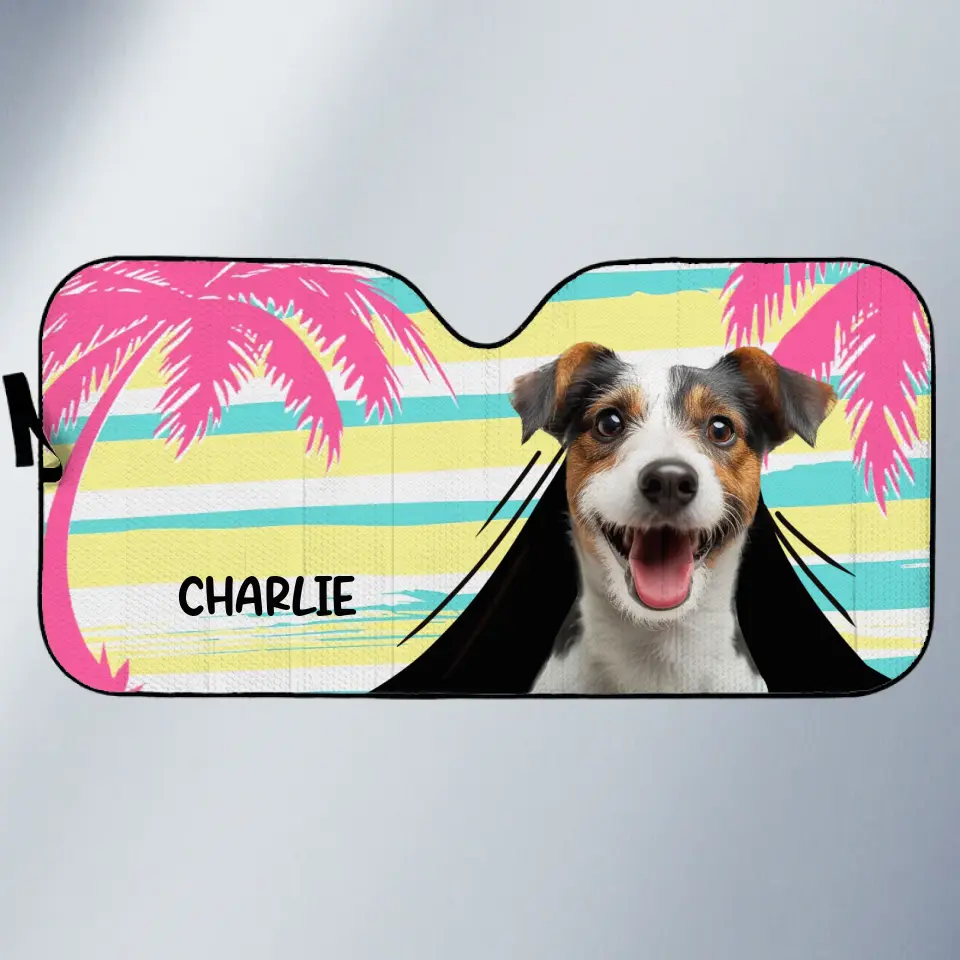 Custom Photo Pets Understand The Language Of Love - Dog & Cat Personalized Custom Auto Windshield Sunshade, Car Window Protector - Summer Vacation Gift For Pet Owners, Pet Lovers - Image 2