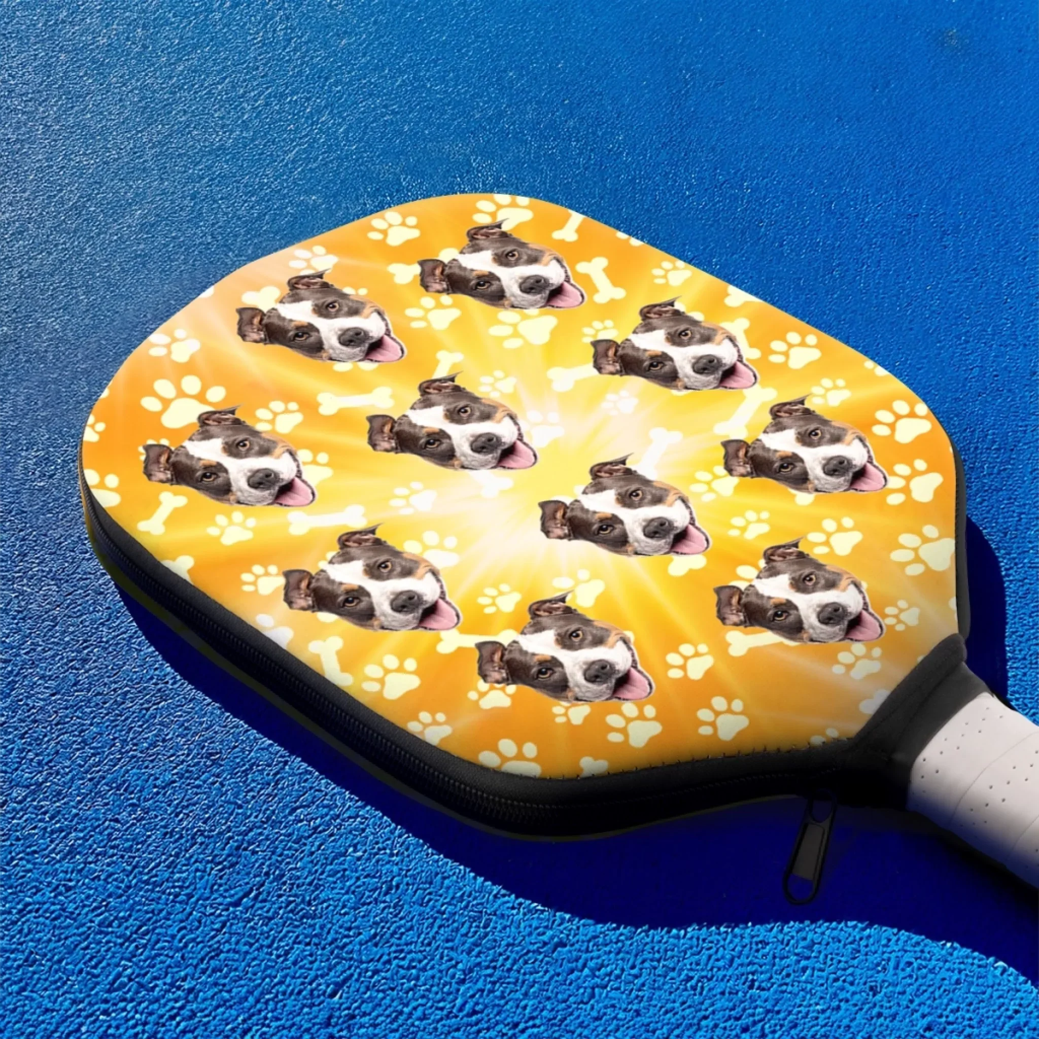 Custom Photo Pickleball Paddle Cover - Personalized Birthday Gifts For Dog Cat Lovers, Dog Dad And Mom, Cat Owners - Full Speed, Full Tail - Image 3