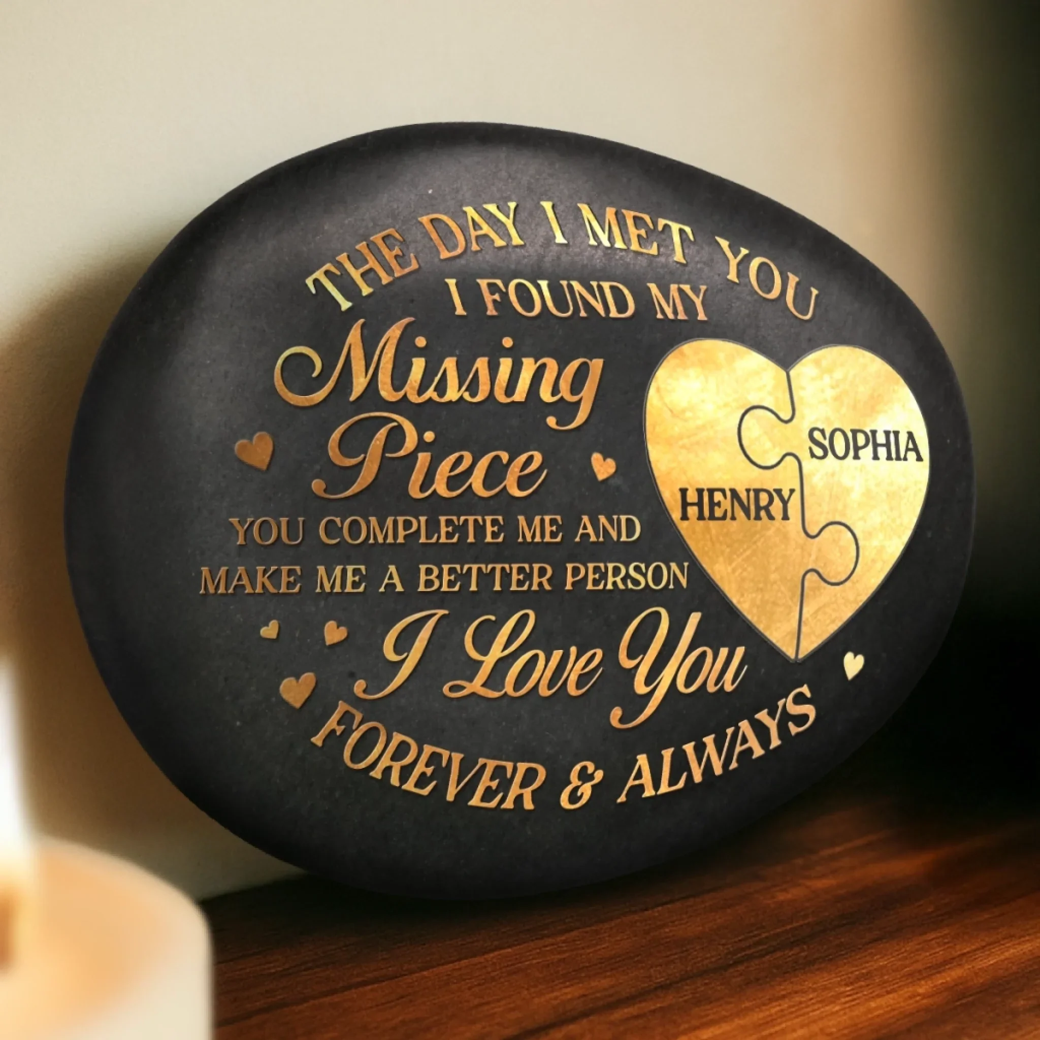Custom Photo Printed Rock - Personalized Anniversary Wedding Gifts For Husband And Wife, Him And Her - Love That Time Honors - Image 6