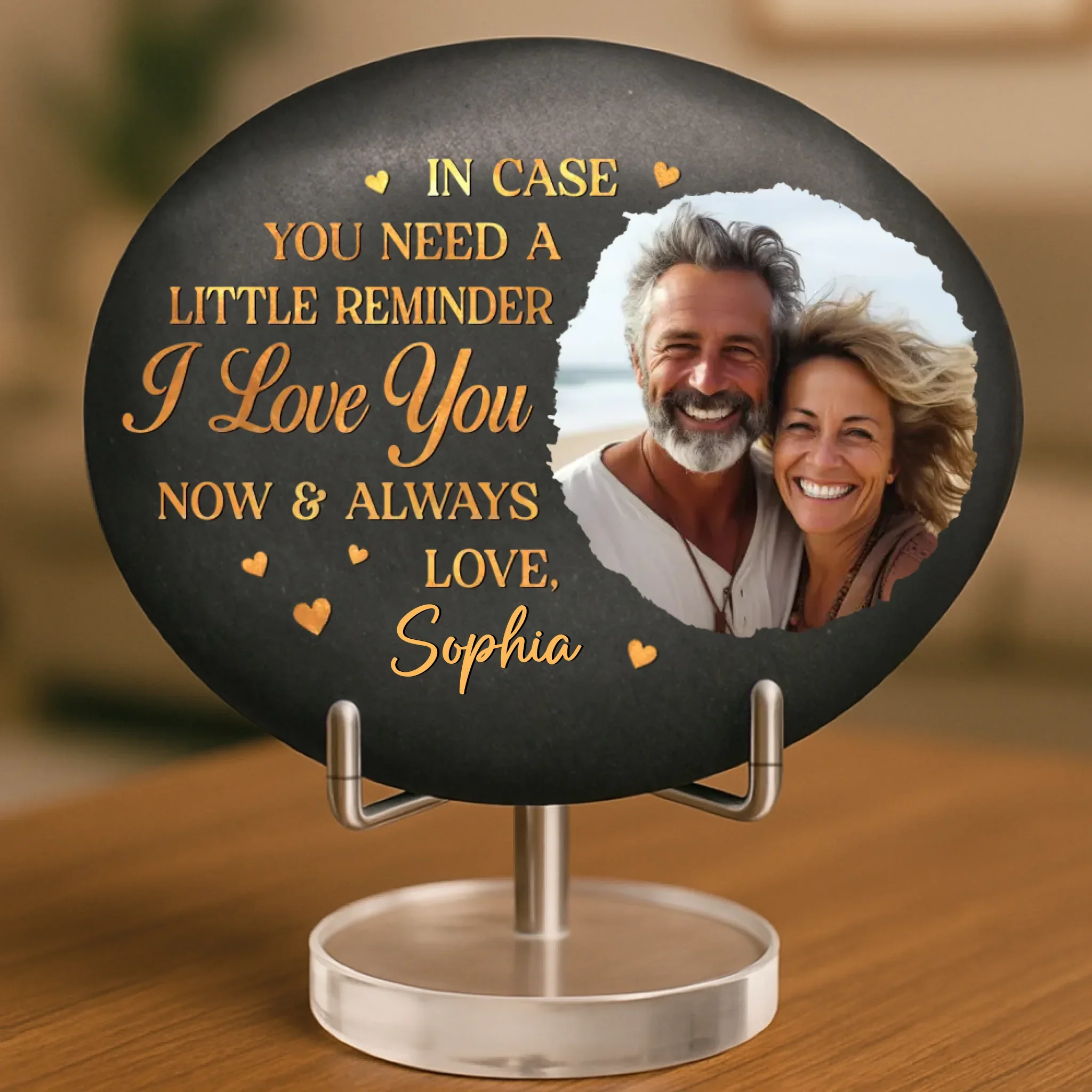 Custom Photo Printed Rock - Personalized Anniversary Wedding Gifts For Husband And Wife, Him And Her - Loved More Than Words - Image 3