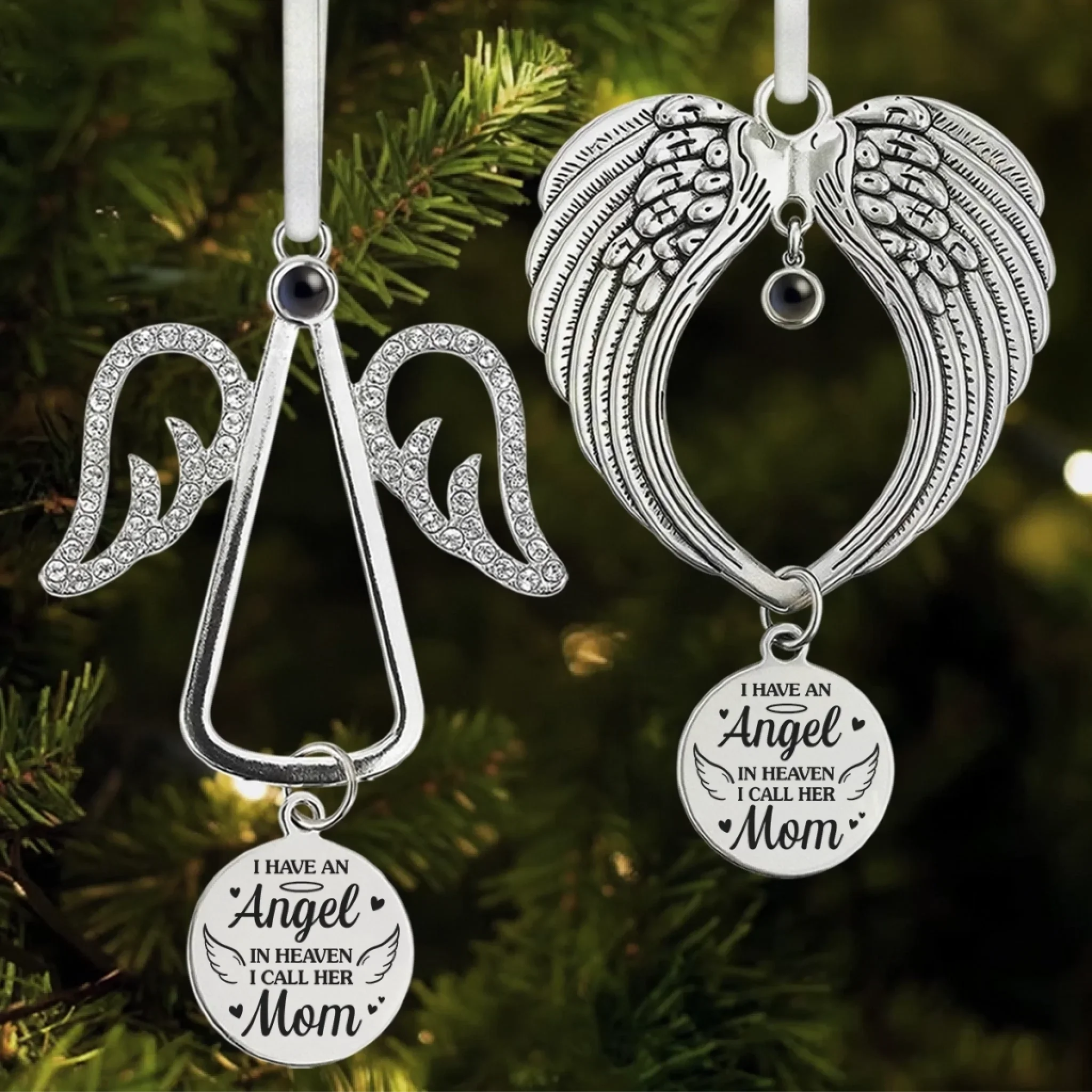 Custom Photo Projection Ornament With Charm - Personalized Christmas Memorial Sympathy Gifts For Loss Of Mom, Dad - Love Endures Beyond The Years - Image 5