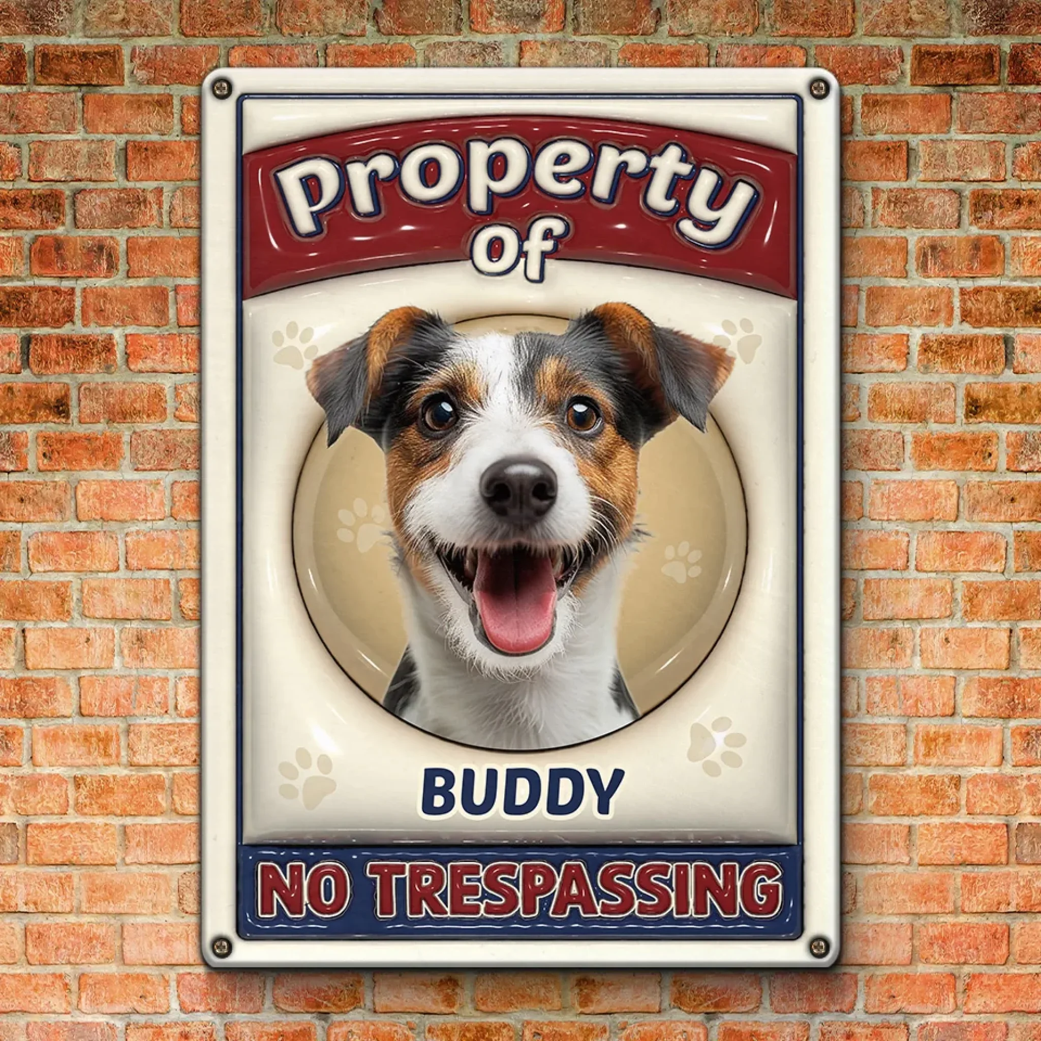 Custom Photo Property Of My Fur Baby - Dog & Cat Personalized Custom 3D Inflated Effect Printed Home Decor Metal Sign - House Warming Gift For Pet Owners, Pet Lovers - Image 3