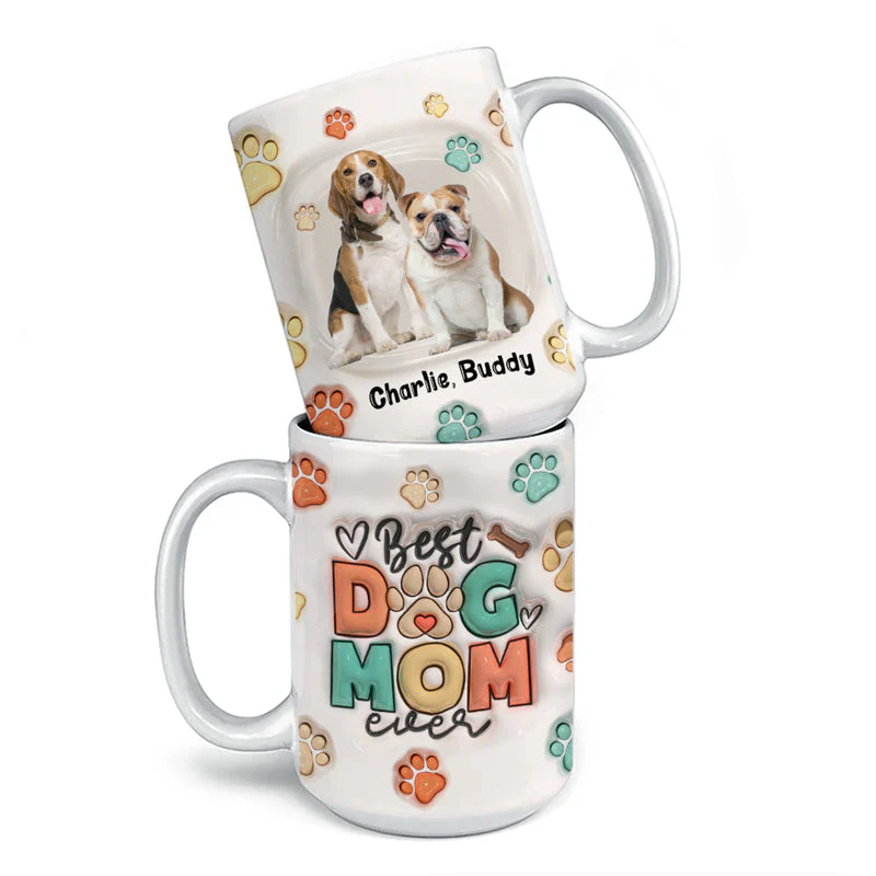 Custom Photo Puppy Love - Dog & Cat Personalized Custom 3D Inflated Effect Printed Mug - Christmas Gift For Pet Owners, Pet Lovers - Image 3