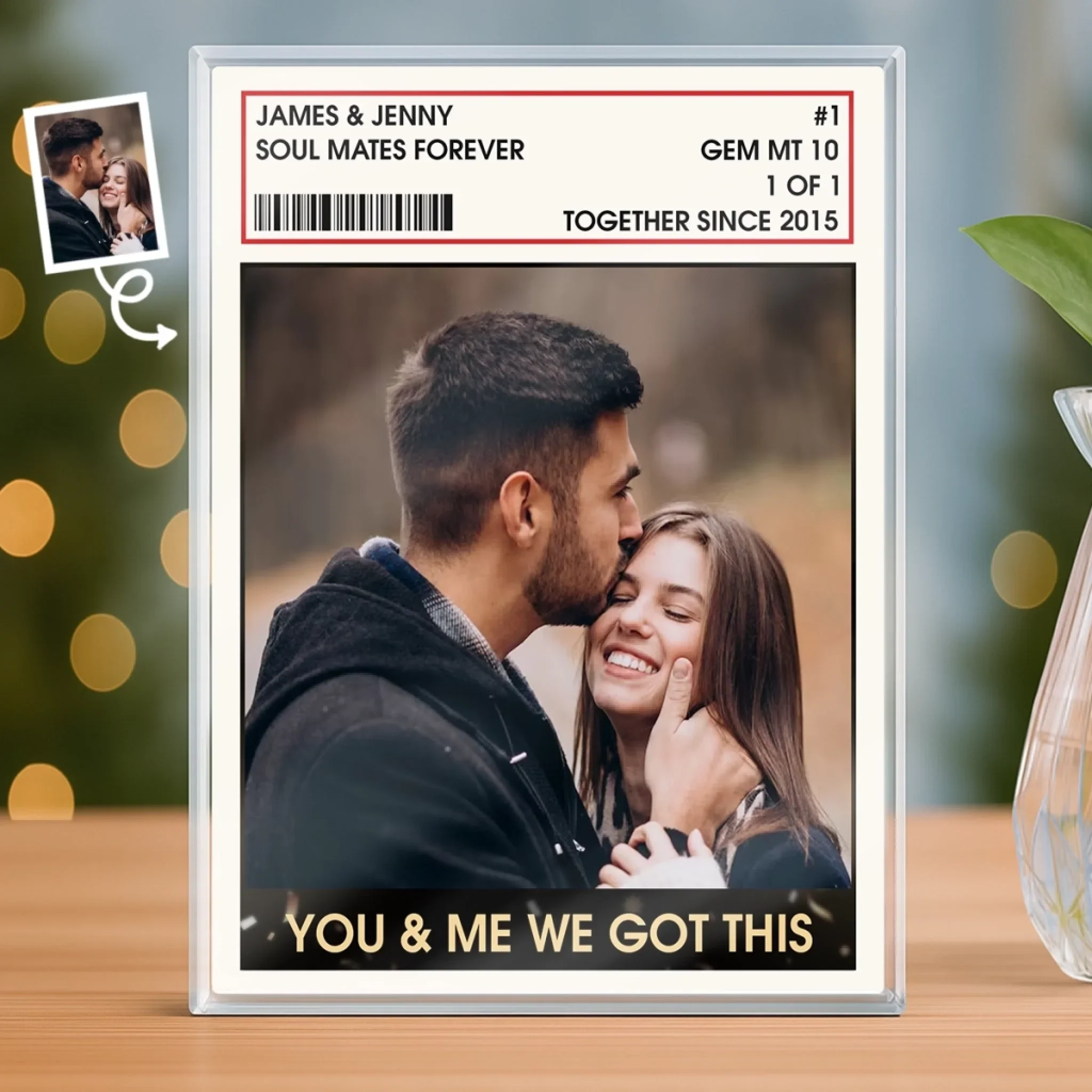 Custom Photo Rectangle Shaped Acrylic Plaque - Personalized Anniversary Wedding Gifts For Husband And Wife, Him And Her - Side By Side Forever