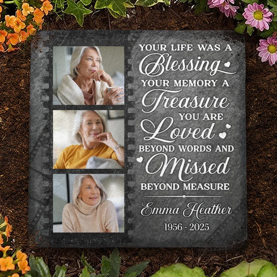 Custom Photo Remembering Our Love That Guides Us Forever - Memorial Personalized Custom Square Shaped Stone With Stand - Sympathy Gift For Family Members - Image 6