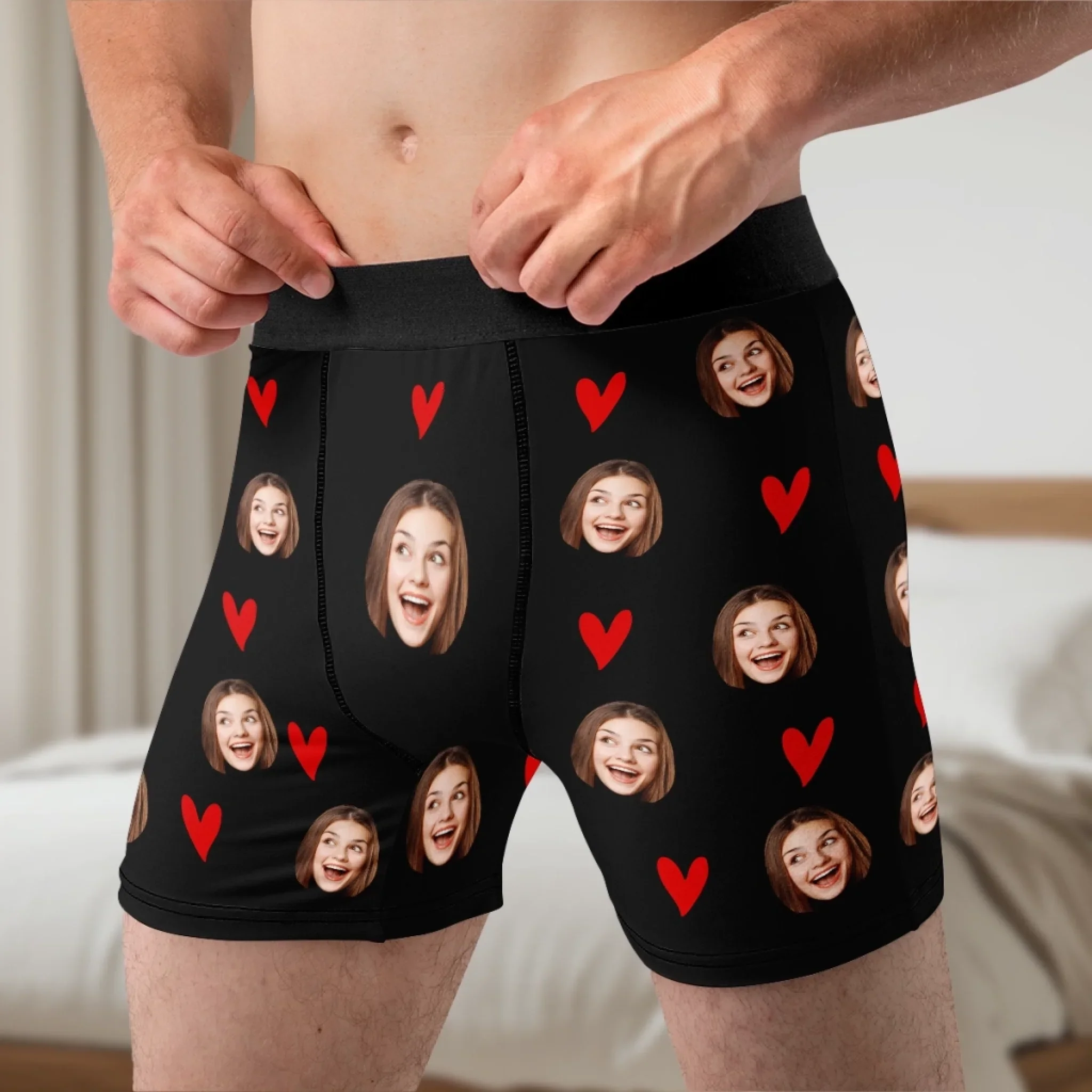 Custom Photo Reserved For My Babe Only - Couple Personalized Custom Boxer Briefs, Men's Boxers - Gift For Husband Wife, Anniversary - Image 4
