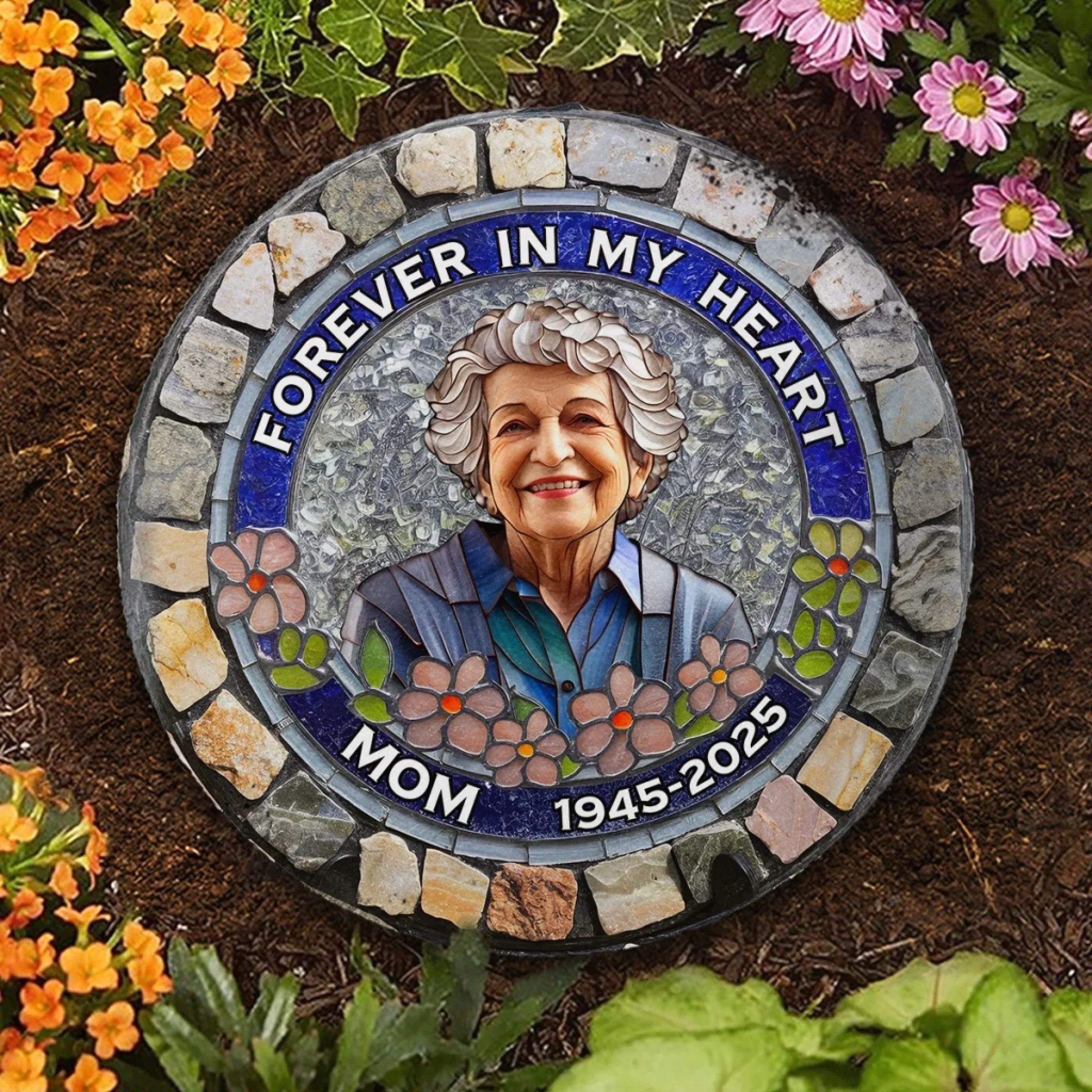 Custom Photo Round Shaped Stone With Stand - Personalized Memorial Sympathy Gifts For Loss Of Mom, Dad - I'm Always With You - Image 6