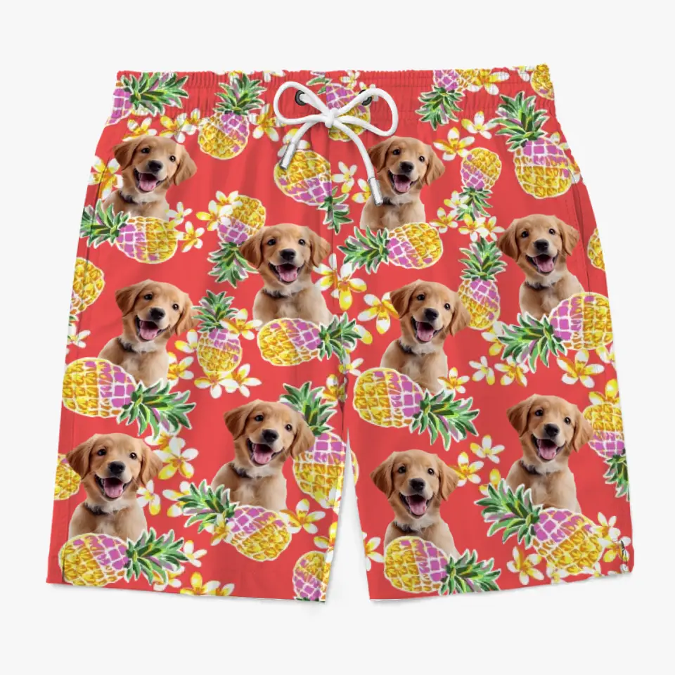 Custom Photo Running Towards The Sun - Dog & Cat Personalized Custom Tropical Hawaiian Aloha Men Beach Shorts - Summer Vacation Gift, Birthday Party Gift For Pet Owners, Pet Lovers - Image 2