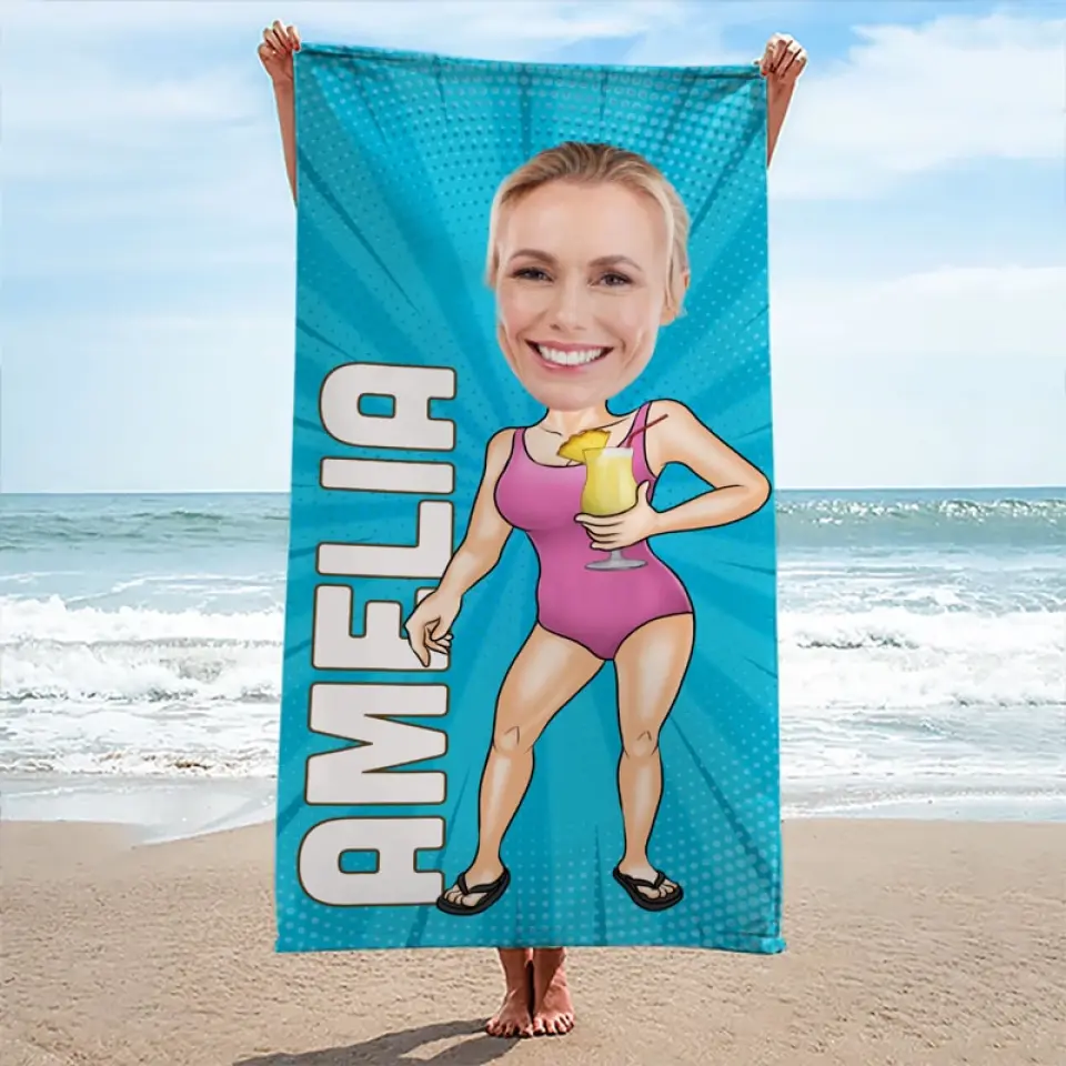 Custom Photo Saltwater Cures All Wounds - Family Personalized Custom Beach Towel - Summer Vacation Gift, Birthday Pool Party Gift For Family Members - Image 4