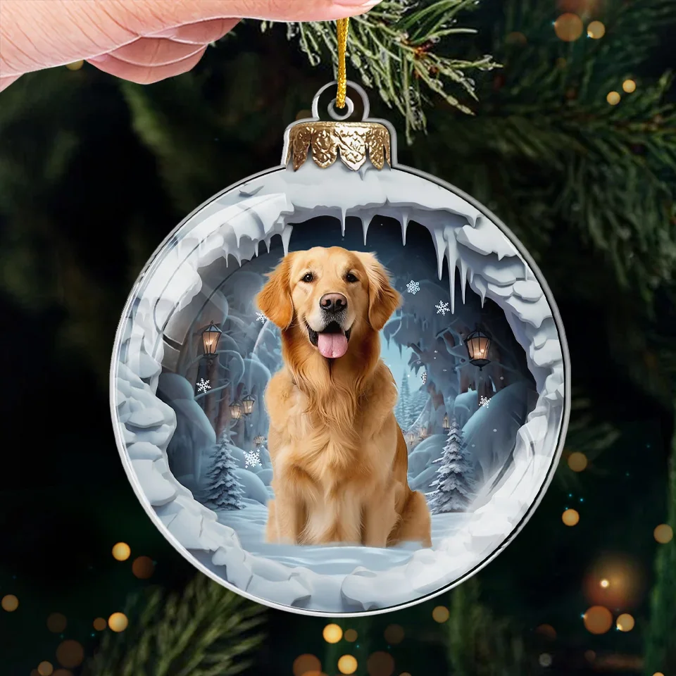 Custom Photo Santa Paws Is Coming To Town - Dog & Cat Personalized Custom Ornament - Acrylic Custom Shaped - Christmas Gift For Pet Owners, Pet Lovers - Image 4