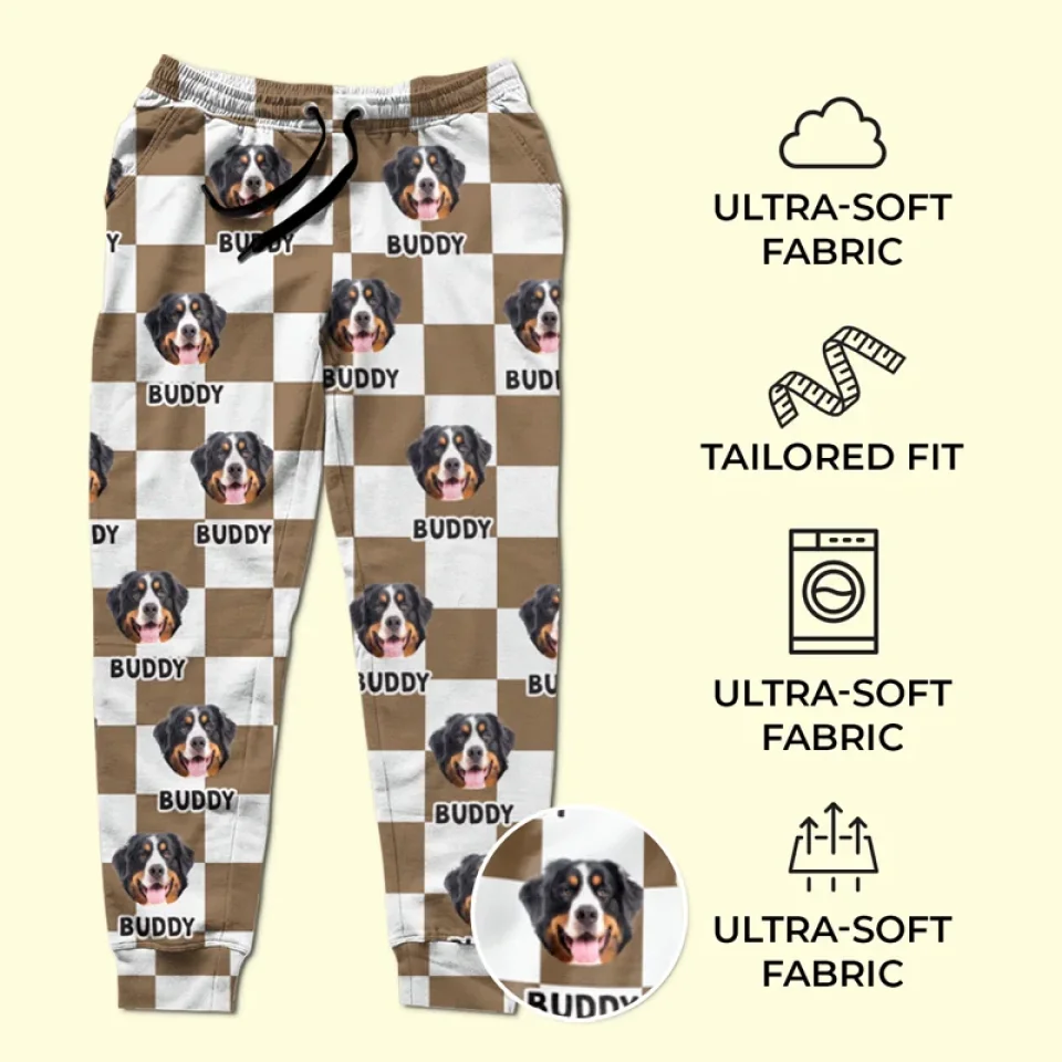 Custom Photo Santa Paws Is Coming To Town - Dog & Cat Personalized Custom Unisex Sweatpants - Christmas Gift For Pet Owners, Pet Lovers - Image 5