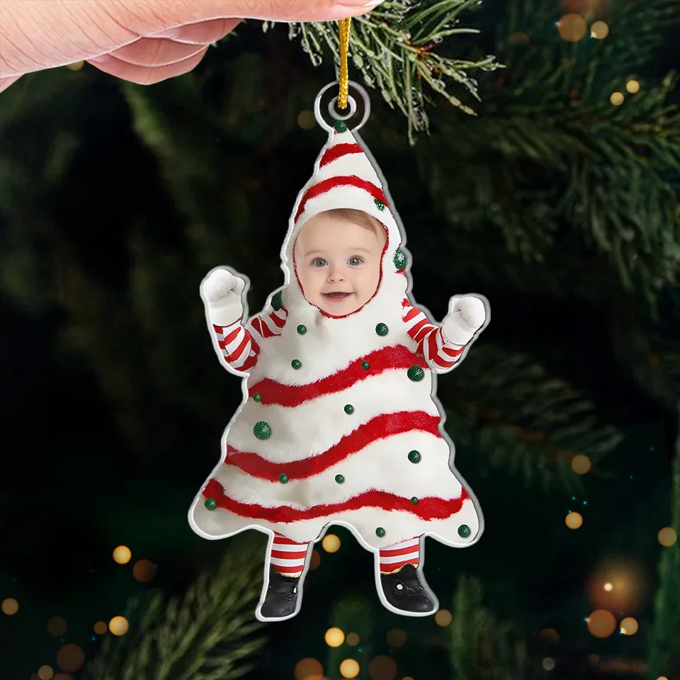 Custom Photo Santa’s Littlest Helper Is The Cutest One Of All - Family Personalized Custom Ornament - Acrylic Custom Shaped - Christmas Gift For Baby Kids, Newborn Baby, First Christmas - Image 4