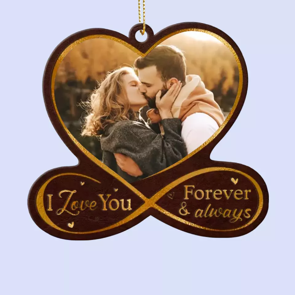 Custom Photo Sending You Light And Laughter This Christmas - Couple Personalized Custom Leather Ornament - Christmas Gift For Husband Wife, Anniversary - Image 2