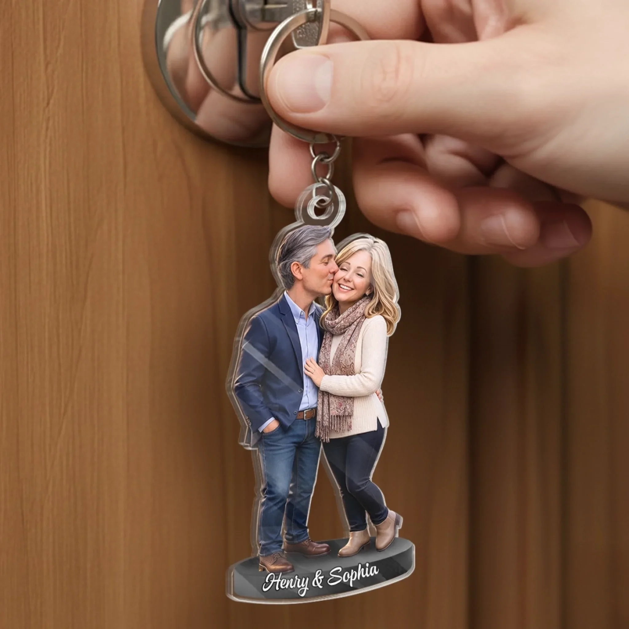 Custom Photo Shaped Acrylic Keychain - Personalized Anniversary Wedding Gifts For Husband And Wife, Him And Her - Still Choosing You Daily - Image 3