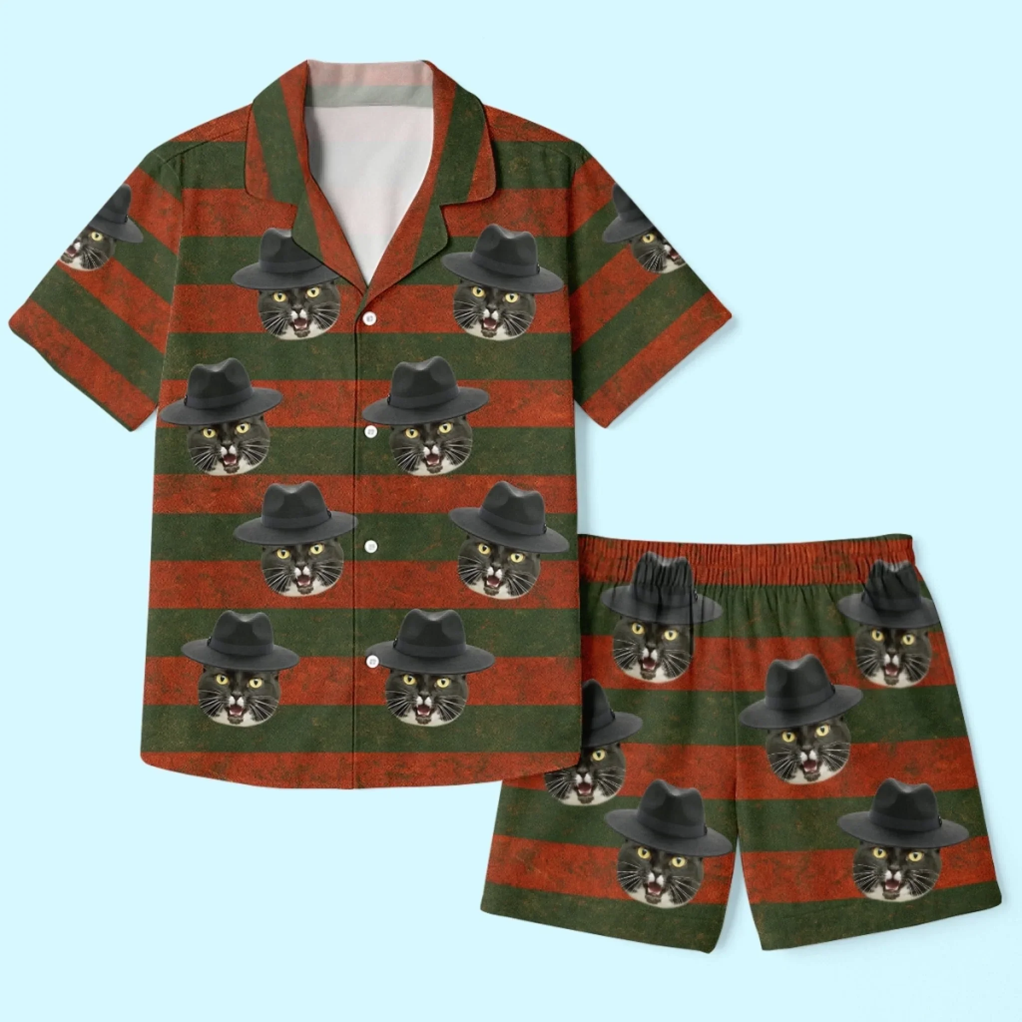 Custom Photo Short Pajama Set - Personalized Halloween Birthday Gifts For Dog Cat Lovers, Dog Dad And Mom, Cat Owners - Wickedly Cute With Paws - Image 4