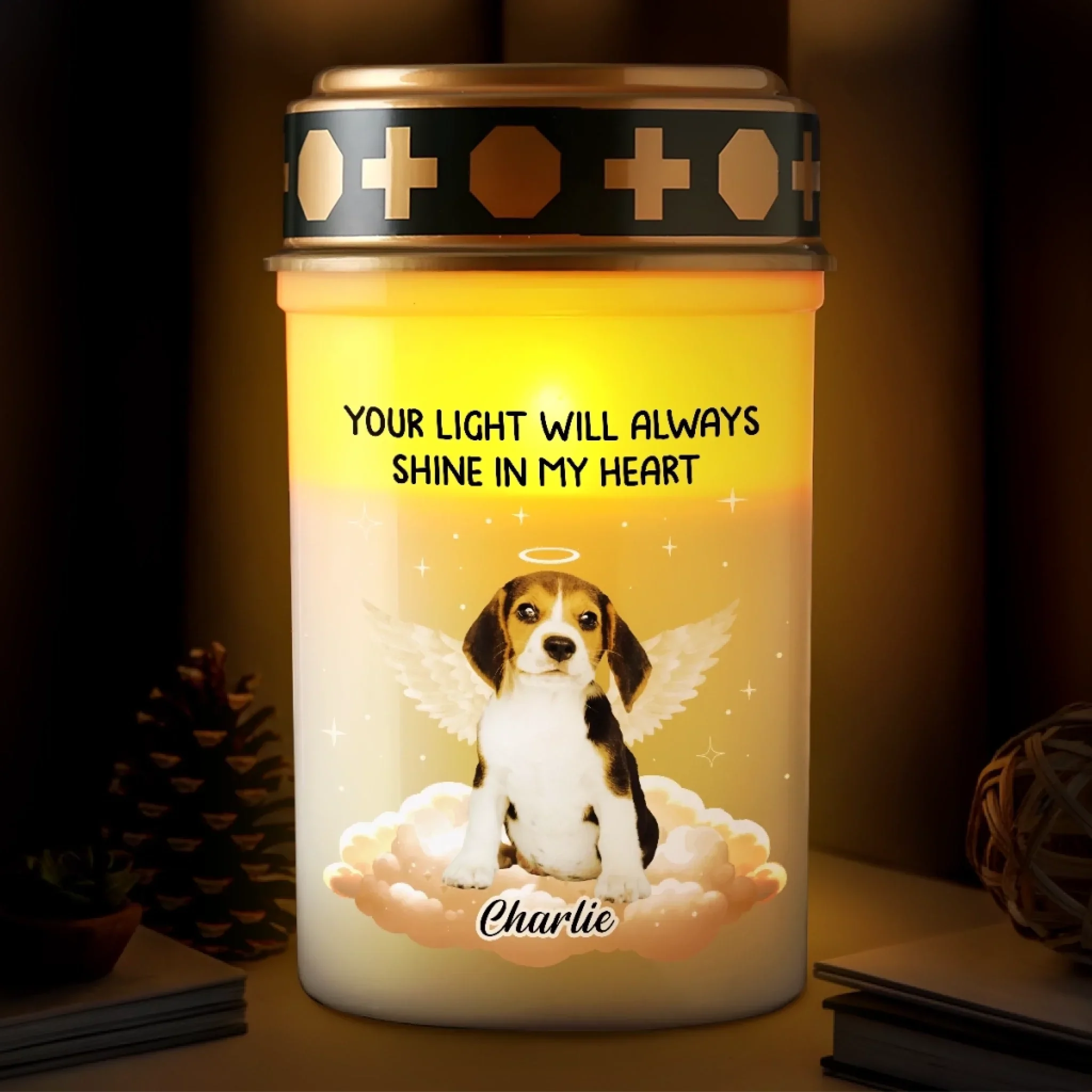 Custom Photo Solar Stake Lights - Personalized Pet Memorial Sympathy Gifts For Dogs, Cats - Your Light Still Warms My Soul - Image 3