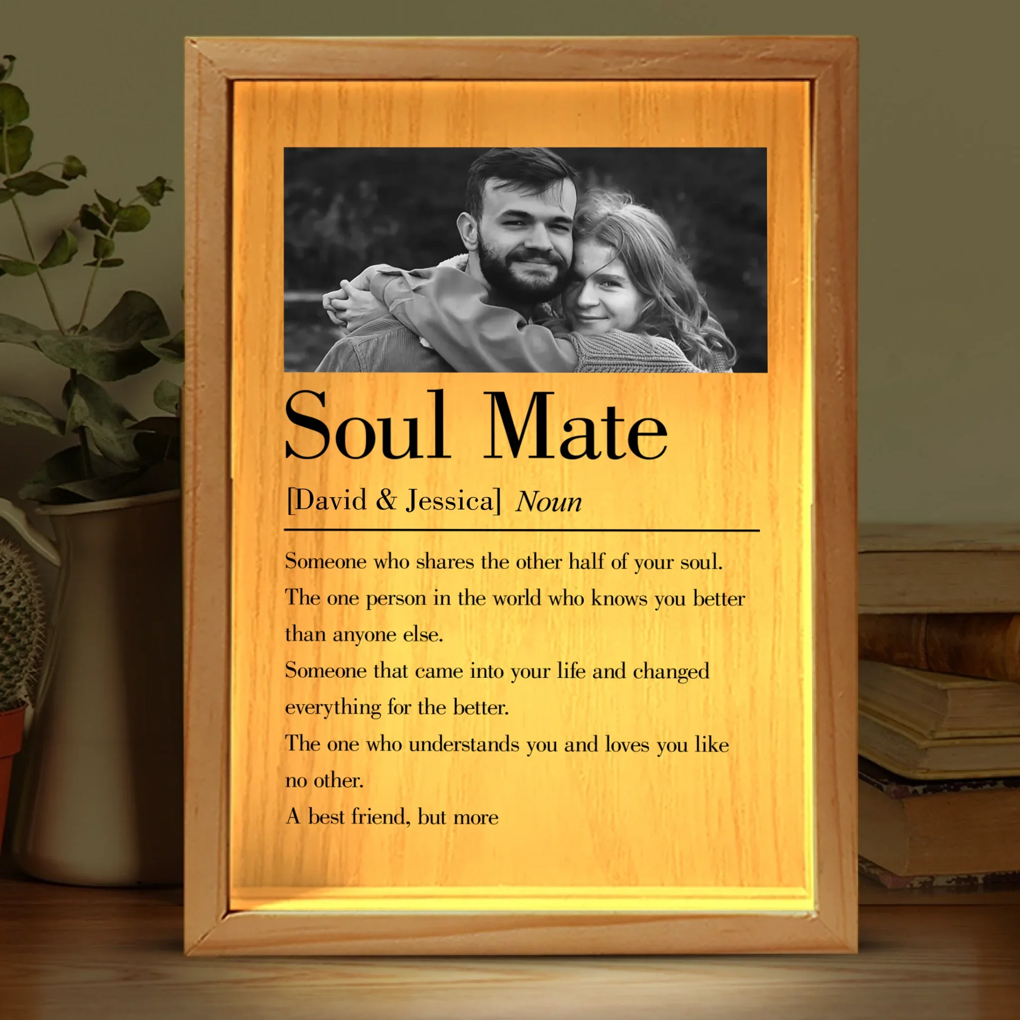 Custom Photo Some Souls Just Instantly Click - Couple Personalized Custom Frame Light Box - Gift For Husband Wife, Anniversary - Image 2