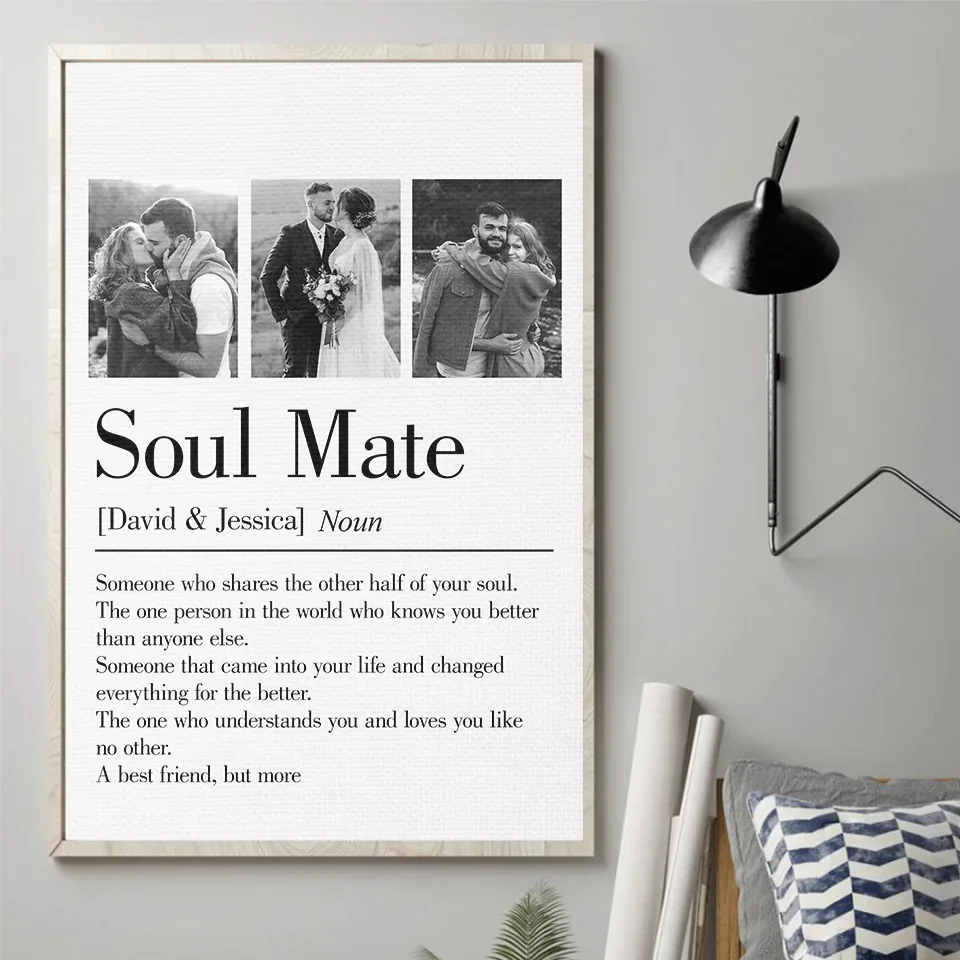 Custom Photo Soul Mate Came Into Your Life And Changed Everything For The Better - Couple Personalized Custom Vertical Poster - Gift For Husband Wife, Anniversary - Image 3