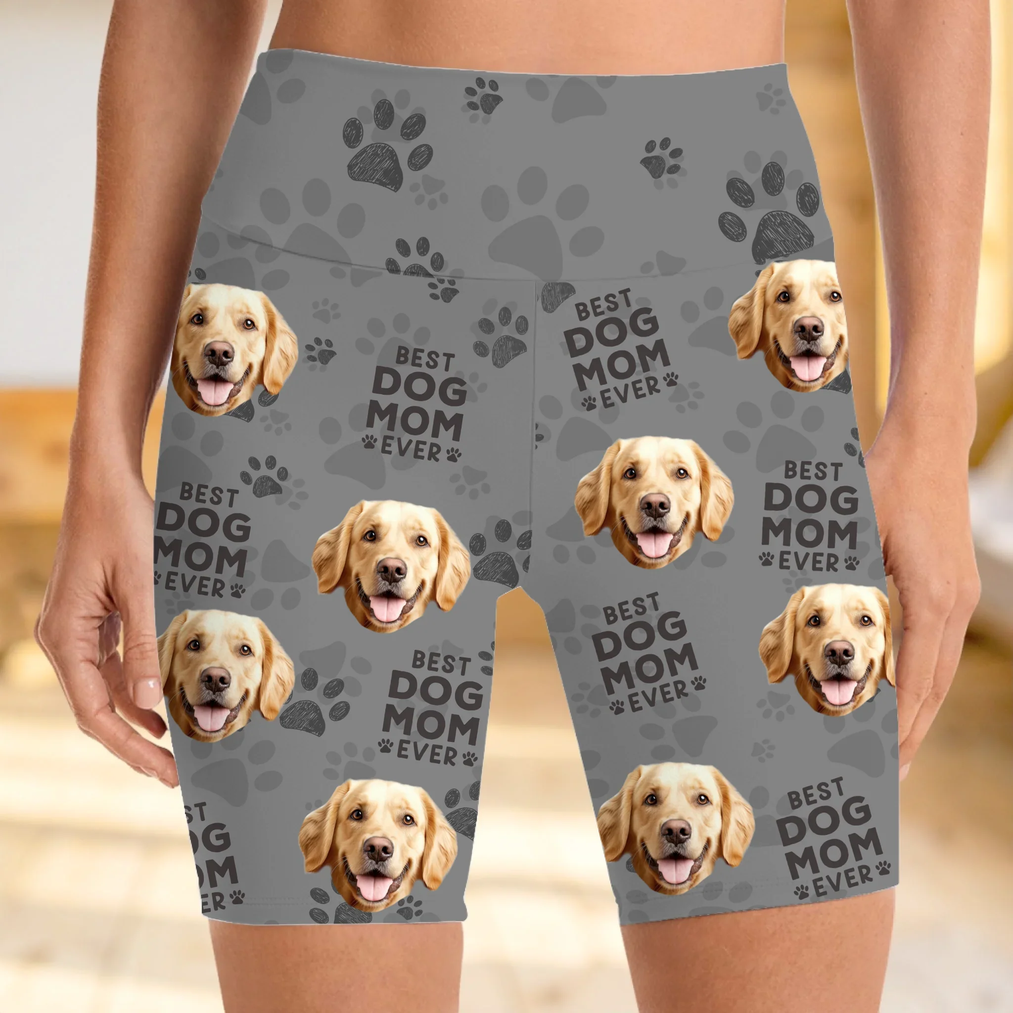 Custom Photo Spoiling My Pup Is My Cardio - Dog & Cat Personalized Custom Biker Leggings - Gifts For Pet Owners, Pet Lovers - Image 2