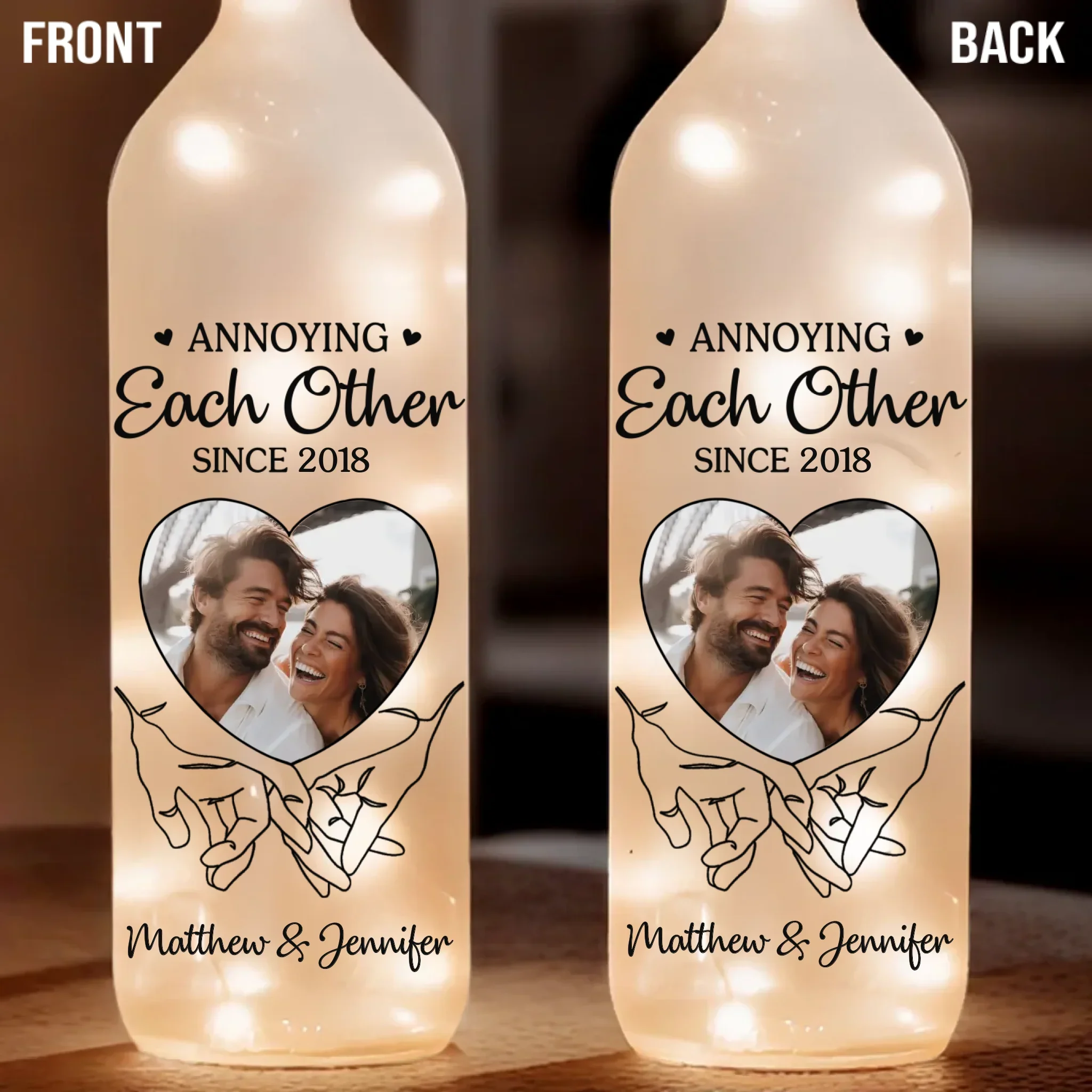 Custom Photo Still Holding On, Still Holding Hands - Couple Personalized Custom Bottle Lamp - Gift For Husband Wife, Anniversary - Image 2