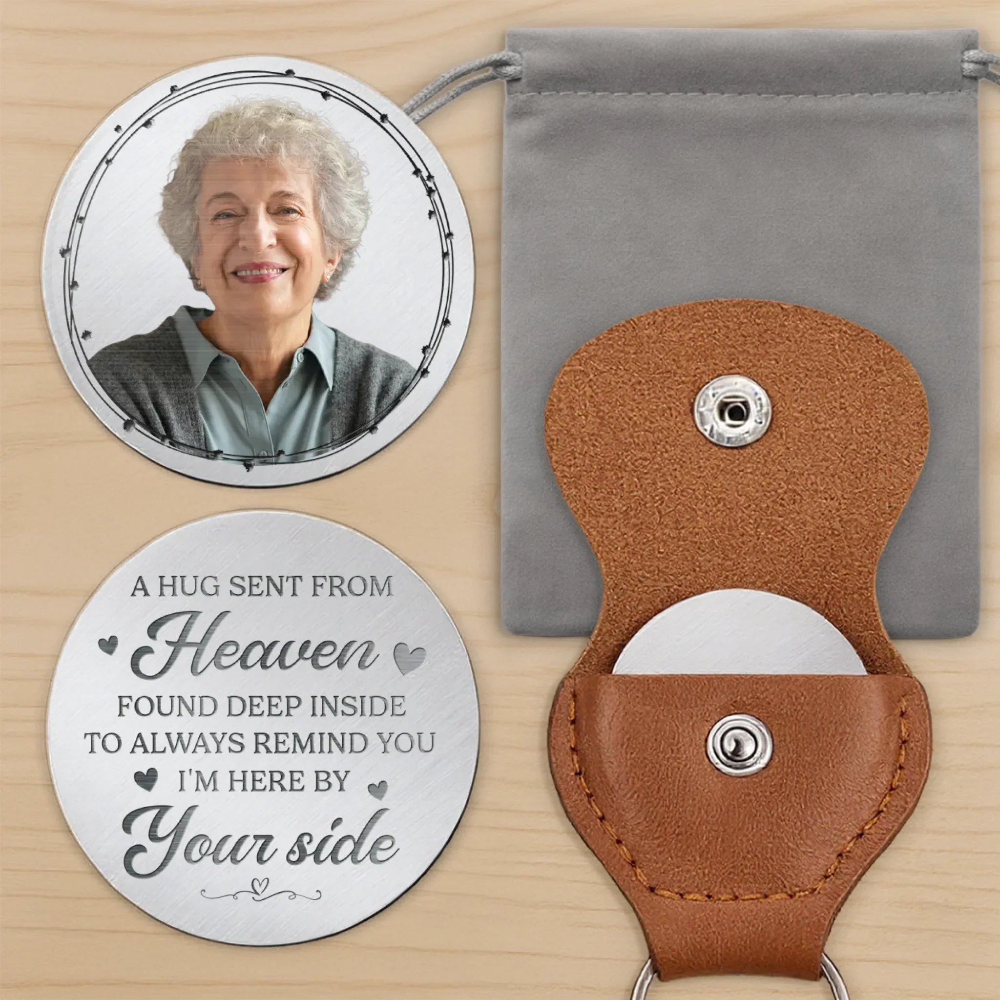 Custom Photo Still With Me, Just In A Different Way - Memorial Personalized Custom Pocket Hug - New Arrival, Sympathy Gift For Family Members - Image 7