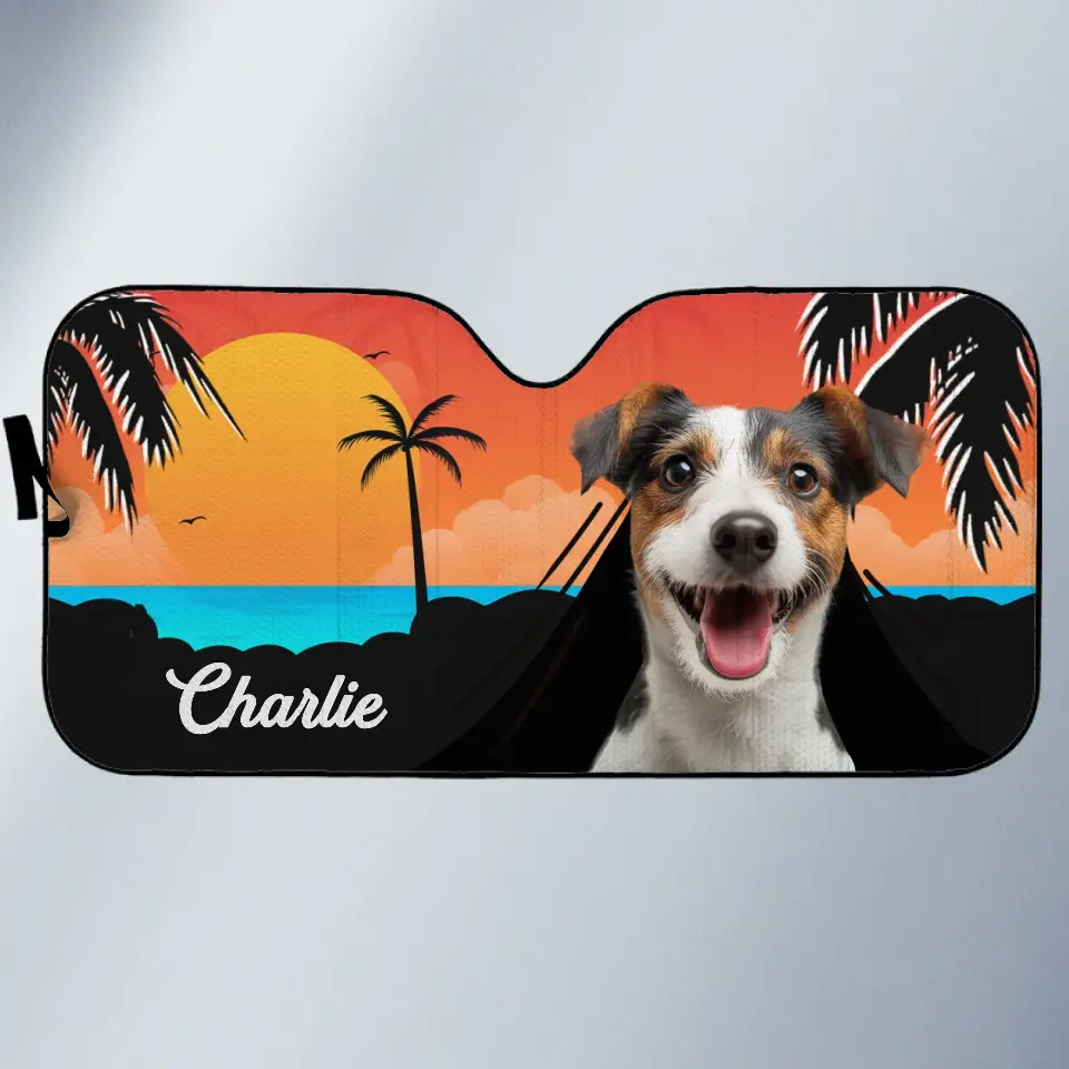 Custom Photo Summer Can Be Ruff - Dog & Cat Personalized Custom Auto Windshield Sunshade, Car Window Protector - Summer Vacation Gift For Pet Owners, Pet Lovers - Image 2