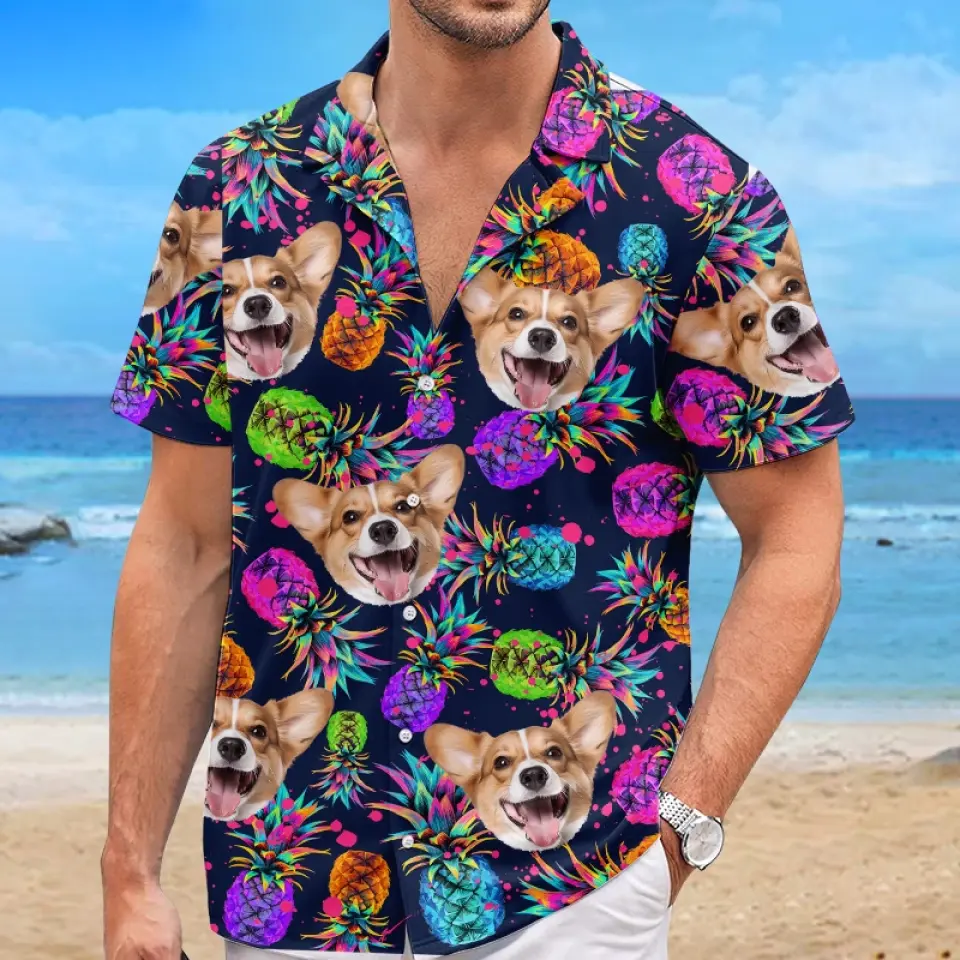 Custom Photo Summer State Of Mind - Dog & Cat Personalized Custom Unisex Tropical Hawaiian Aloha Shirt - Summer Vacation Gift, Gift For Pet Owners, Pet Lovers - Image 4