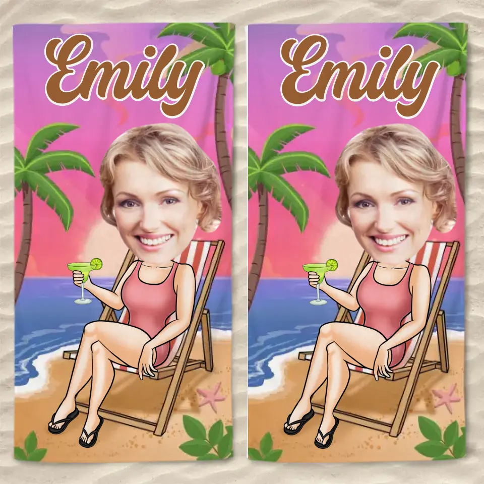 Custom Photo Summer Vibes - Family Personalized Custom Beach Towel - Summer Vacation Gift, Birthday Pool Party Gift For Family Members - Image 5