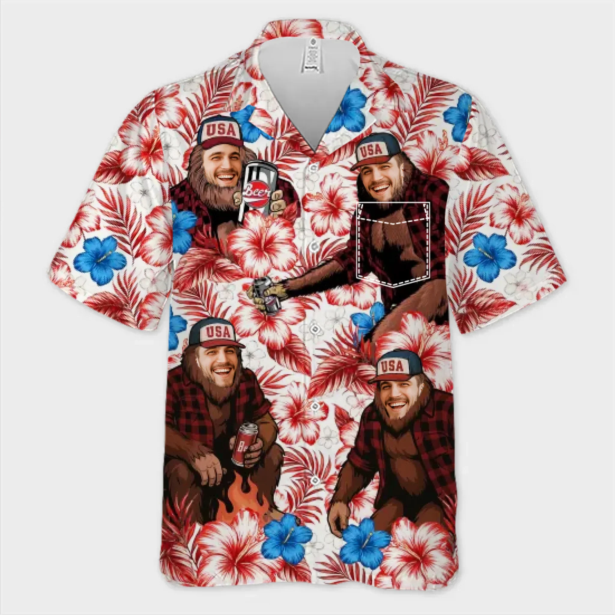 Custom Photo Sun’s Out, Fun’s Out - Funny Personalized Custom Unisex Tropical Hawaiian Aloha Shirt - Summer Vacation Gift, Gift For Family Members, Best Friends, Siblings, Travel Lovers - Image 3