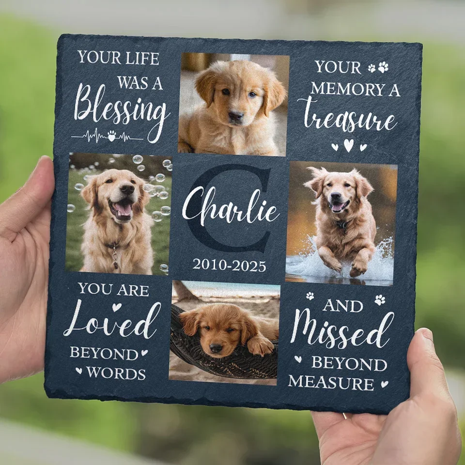 Custom Photo Sweet Reminders Of The Moments We Shared - Memorial Personalized Custom Square Shaped Stone With Stand - Sympathy Gift For Pet Owners, Pet Lovers - Image 4